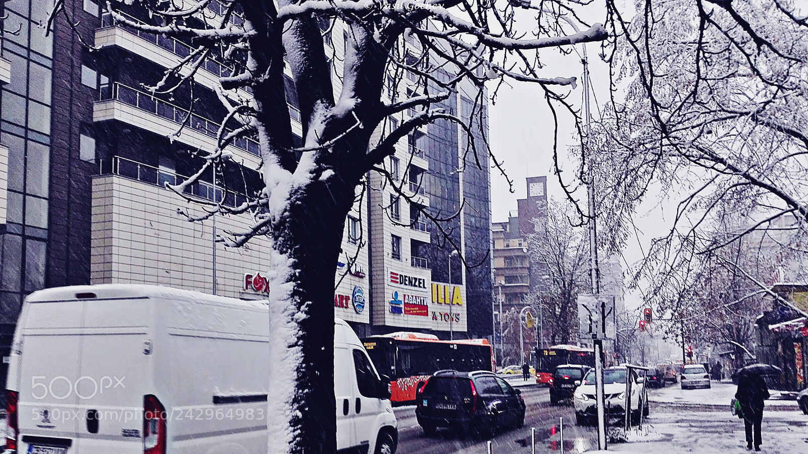 HUAWEI Y6II sample photo. Snowy city street landscape photography