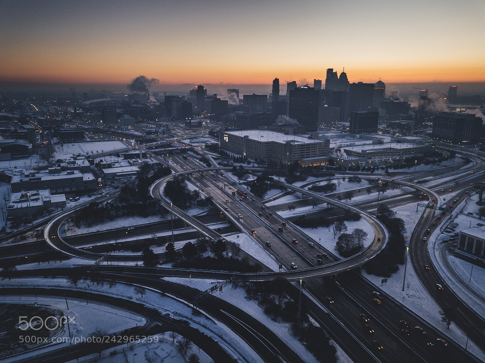 DJI FC220 sample photo. Sunrise over m-10 i-75 photography