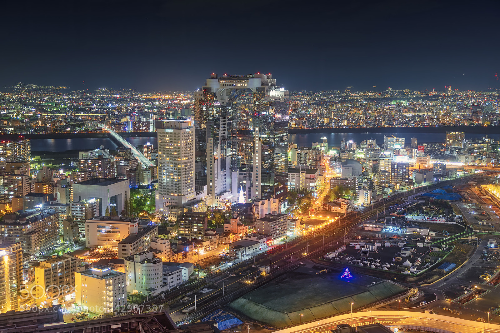 Sony a7 II sample photo. Osaka skyline photography