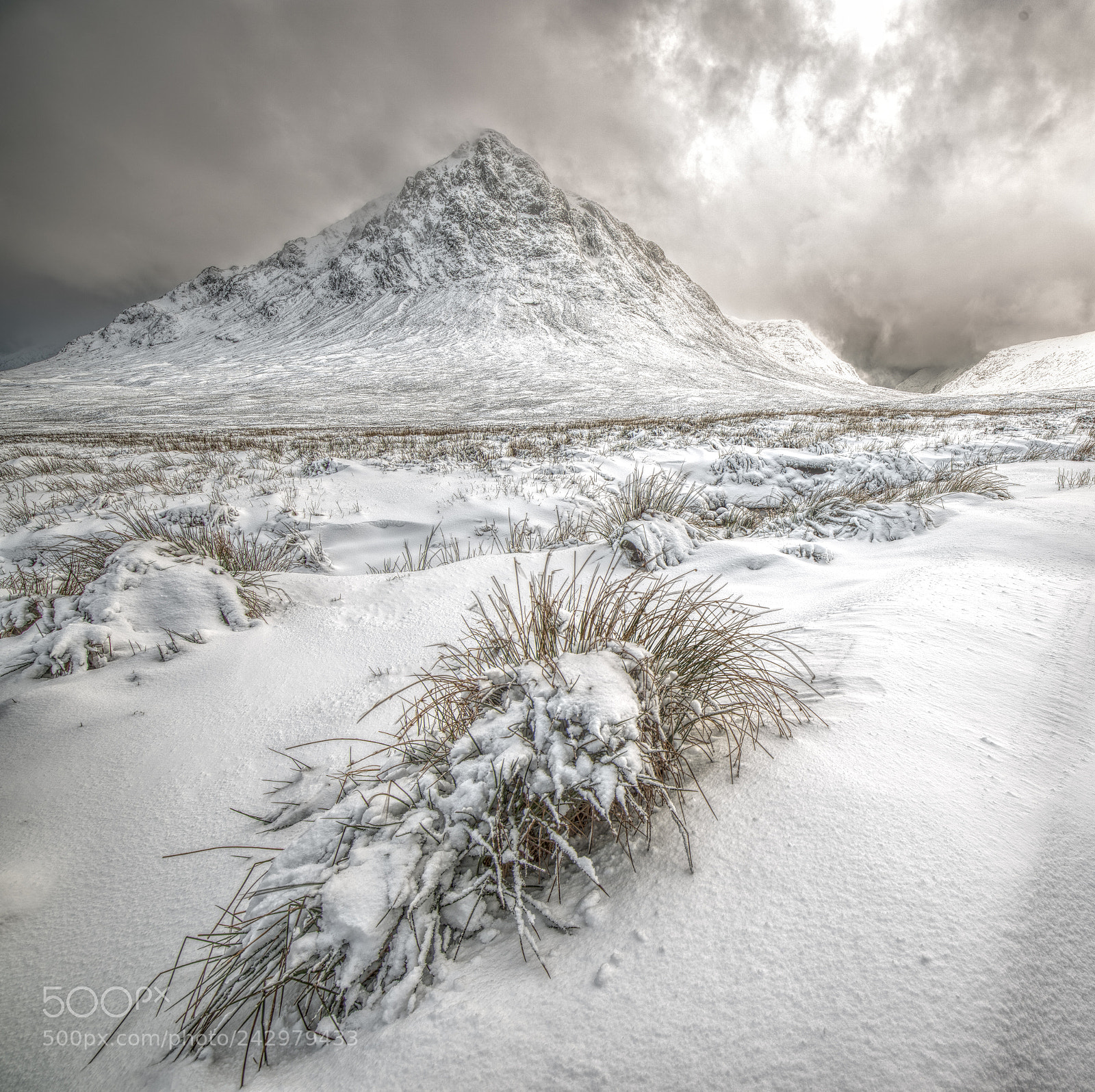 Nikon D810 sample photo. Snow storm over buchaille photography