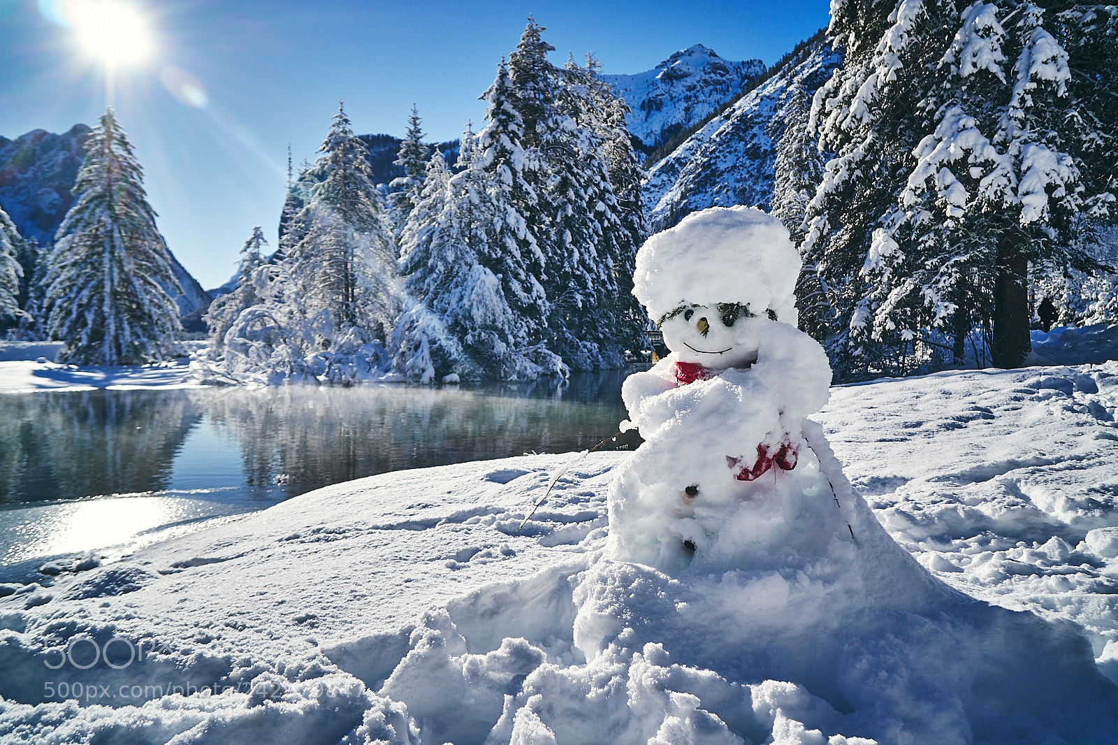 Sony a6500 sample photo. Snowman photography