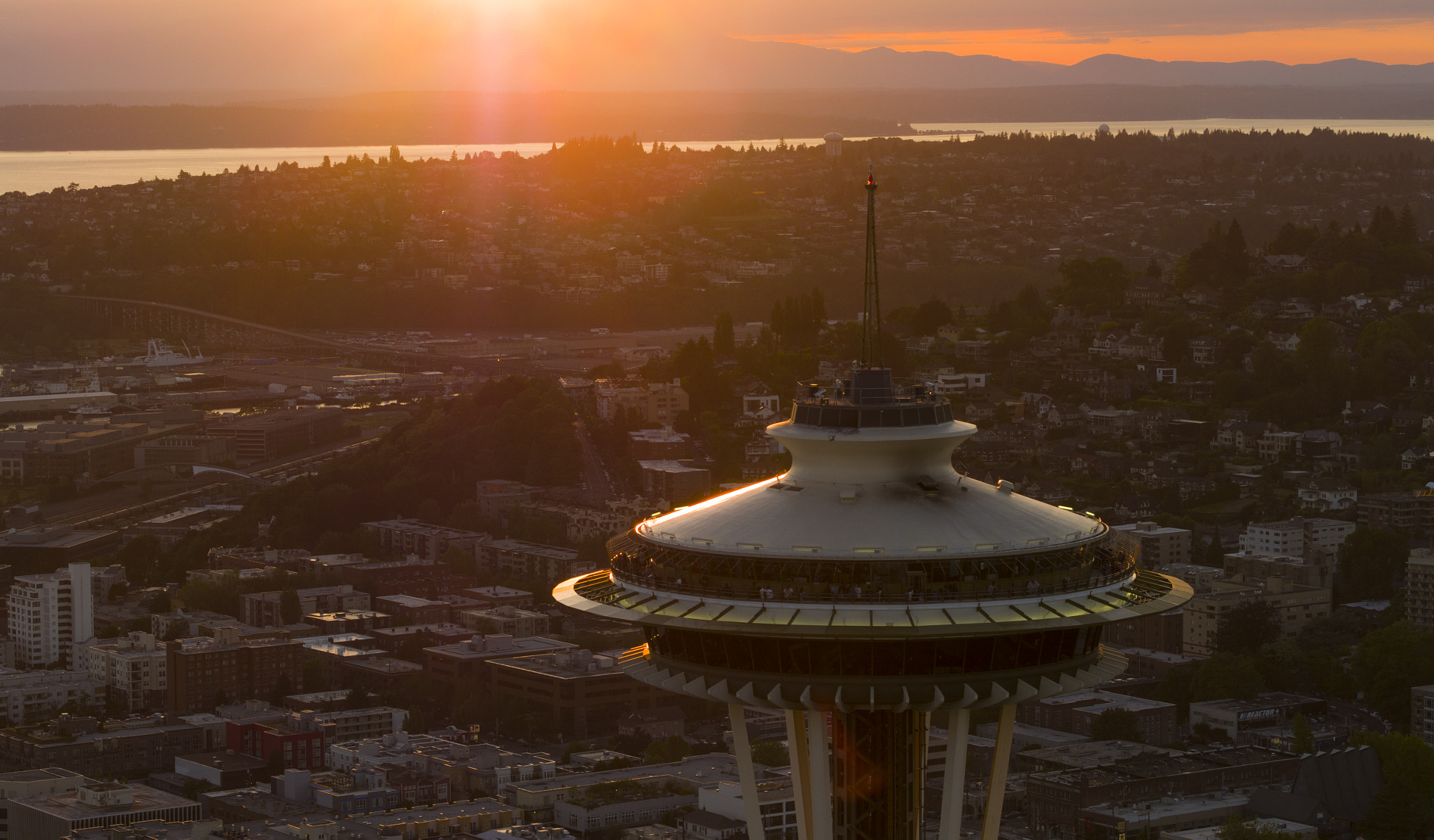 DJI FC6520 sample photo. Spaceneedlesunset photography