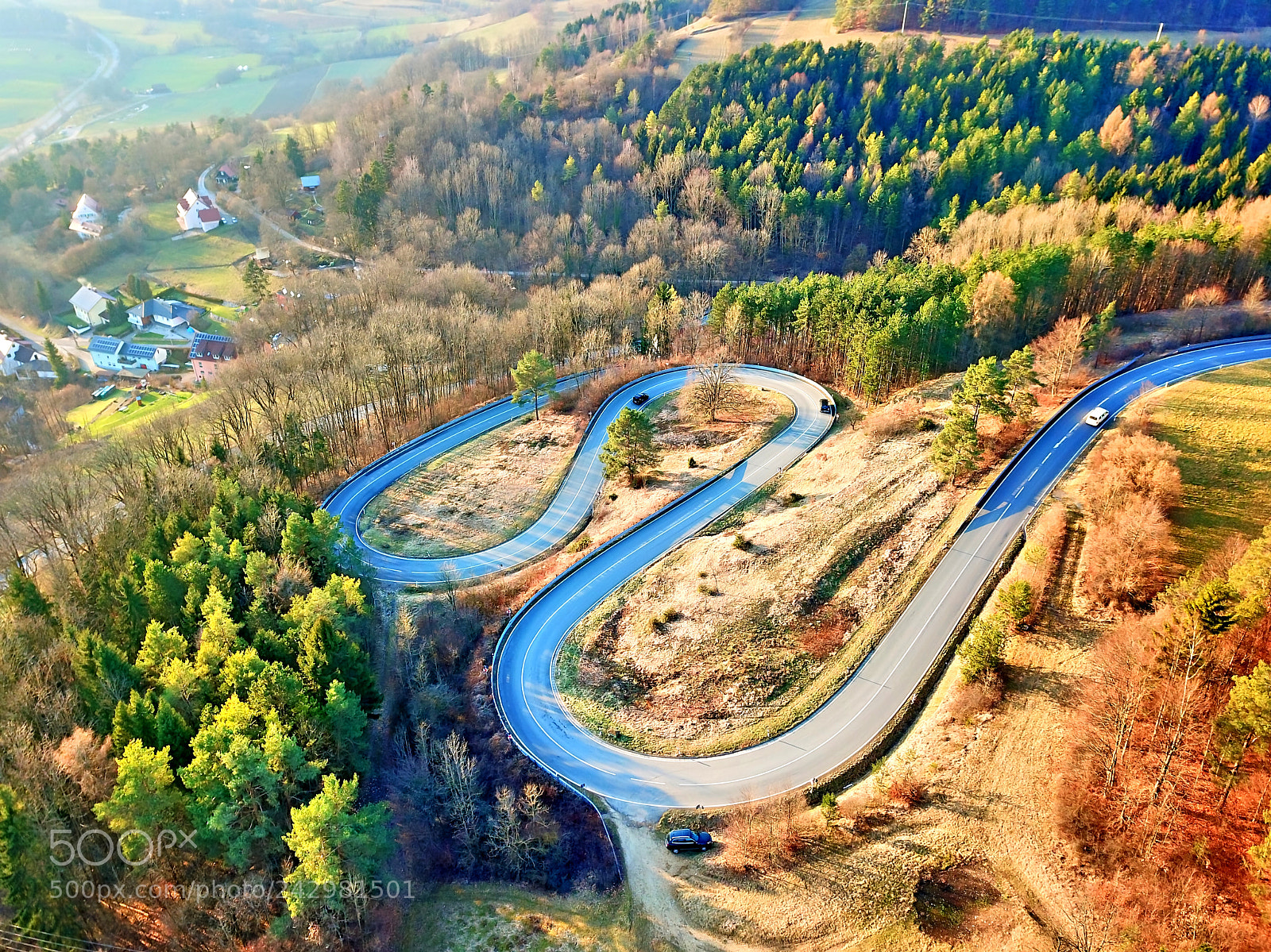 DJI FC220 sample photo. Winding road photography