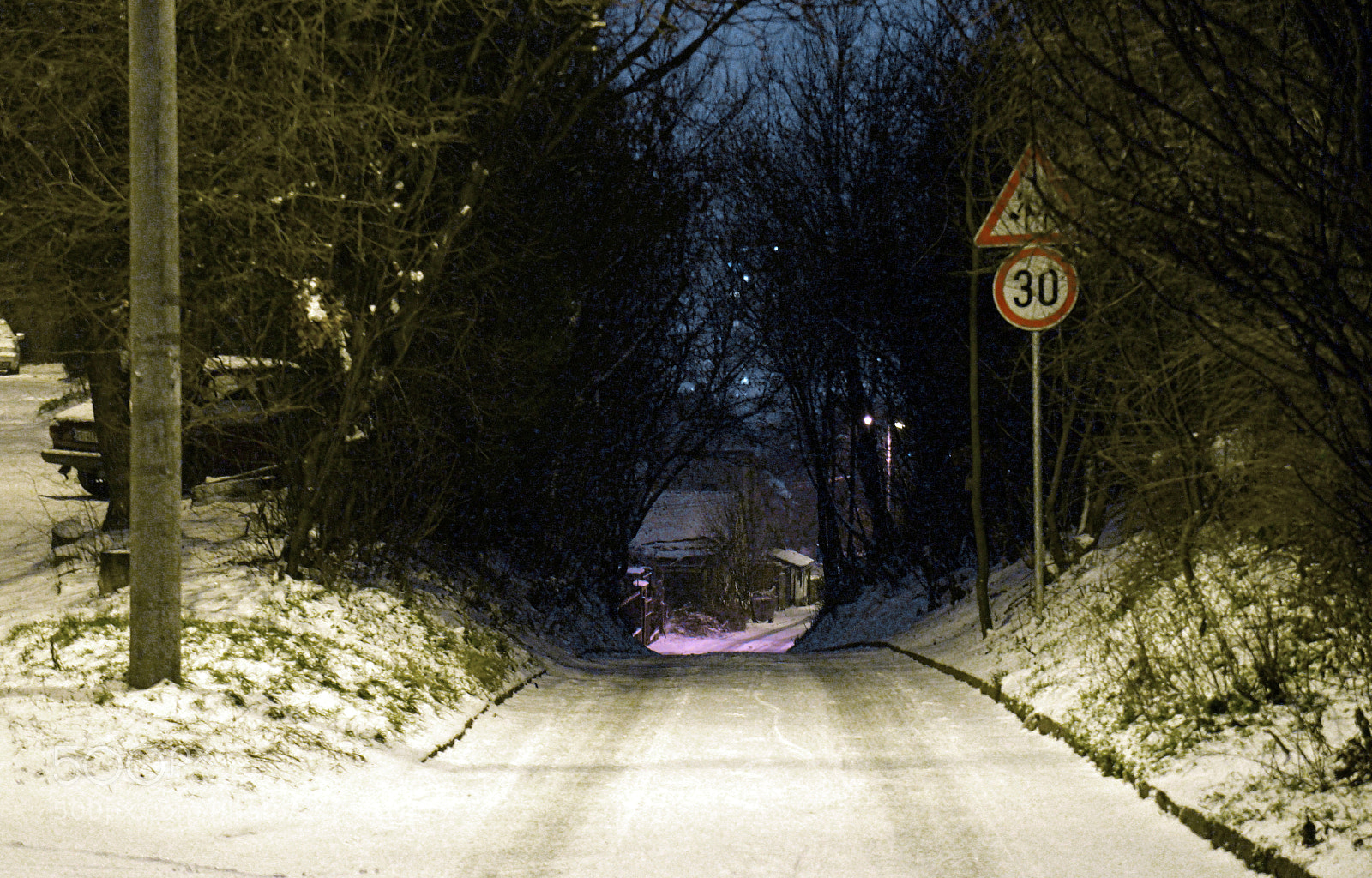 Sony Alpha a3000 sample photo. Snow street in the photography
