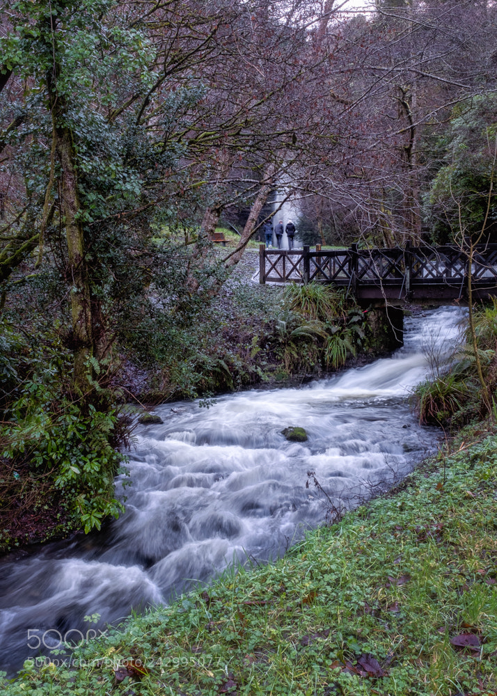 Fujifilm X100F sample photo. Walkers at glencar waterfall photography