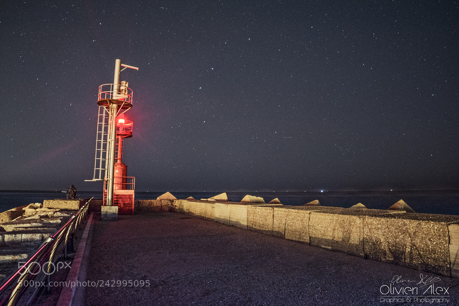 Nikon D7200 sample photo. Faro molo notte photography