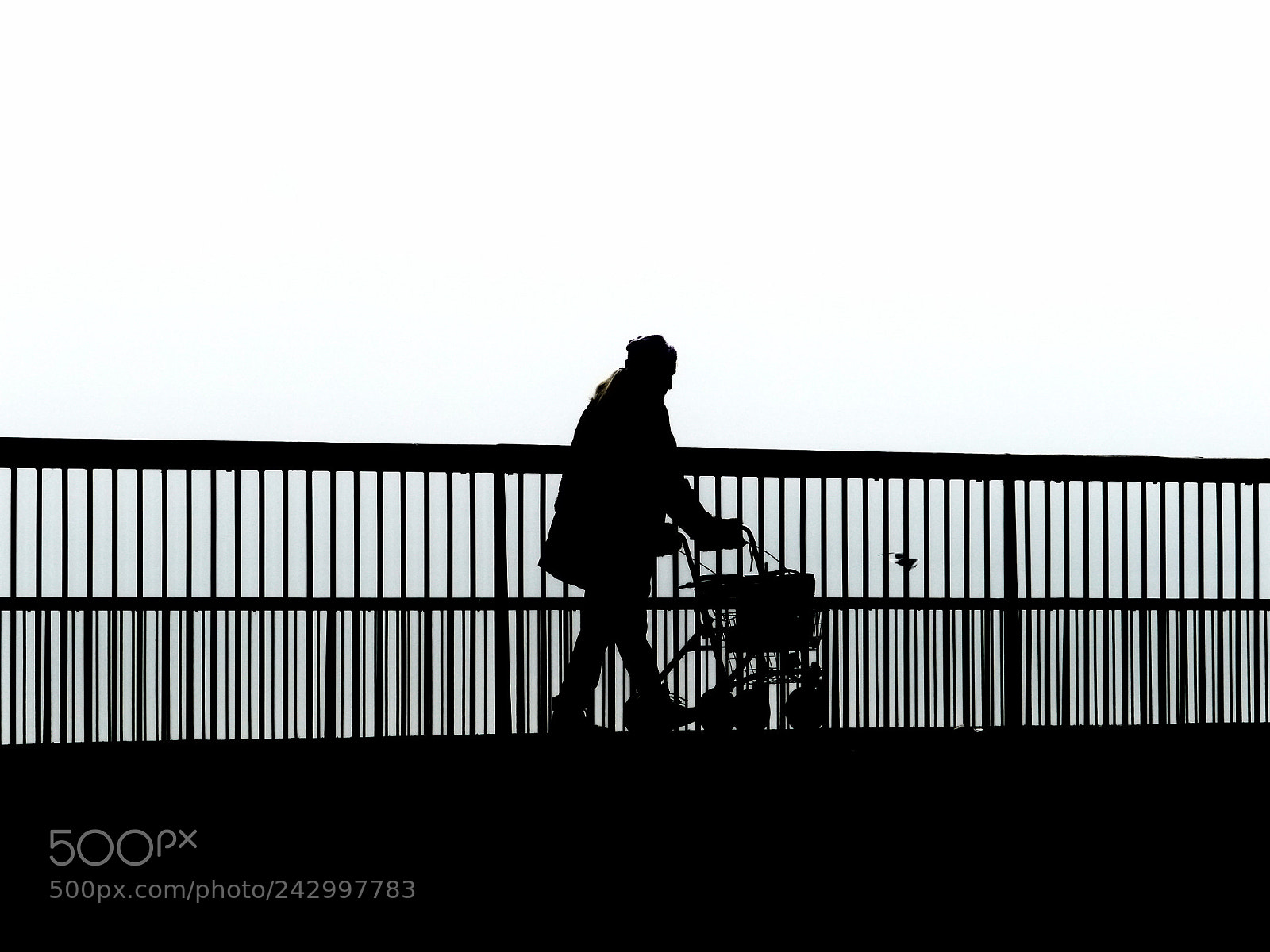 Panasonic Lumix DMC-GH2 sample photo. Bridge silhouettes traffic pedestrians photography