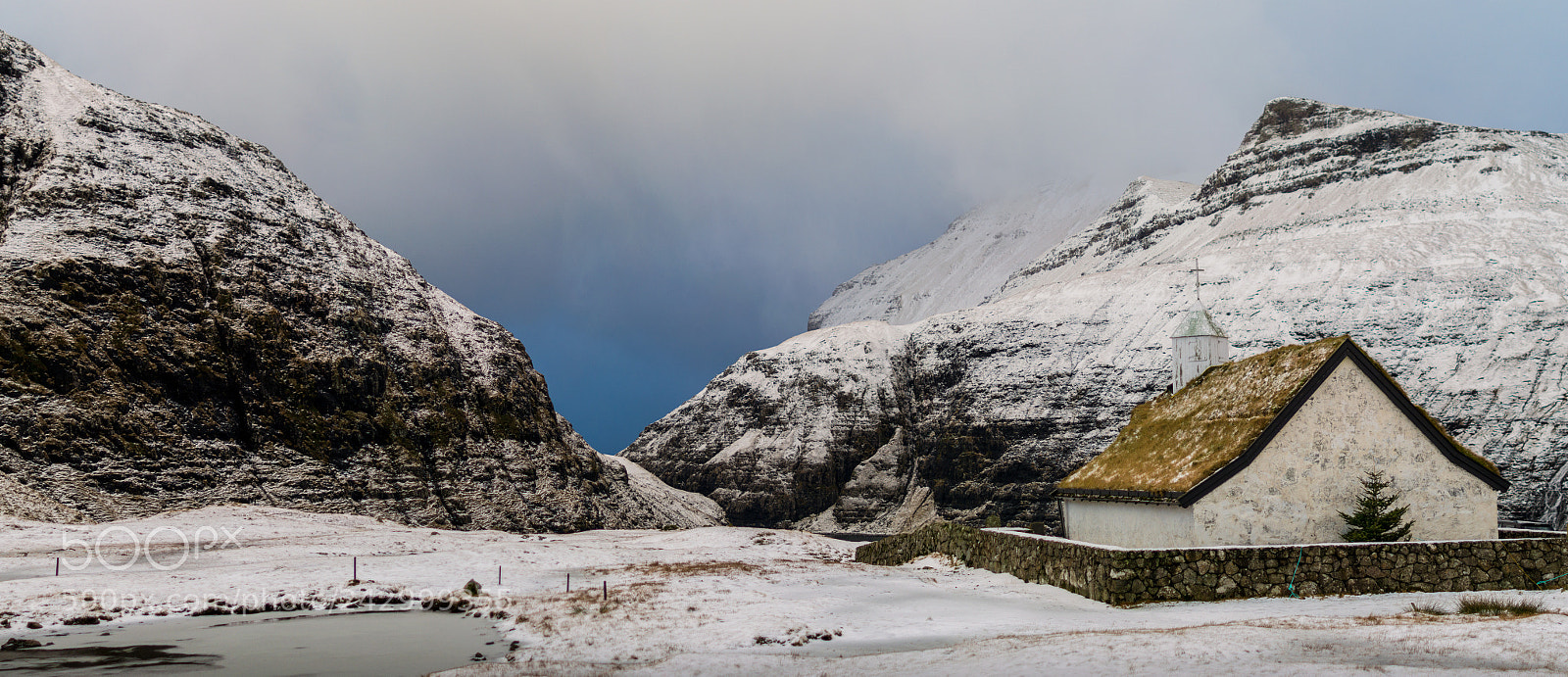Nikon D3100 sample photo. Old church in snow photography