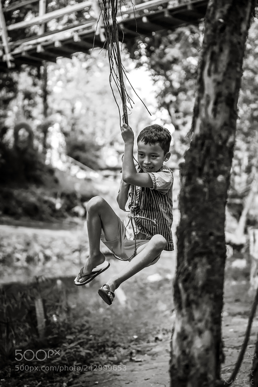 Canon EOS 5D Mark II sample photo. Burmese boy swinging on photography
