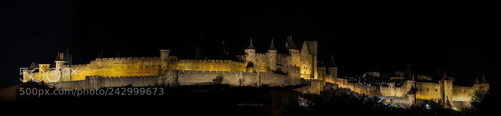 Sony Alpha a99 sample photo. Highlighted carcassonne medieval fortress photography