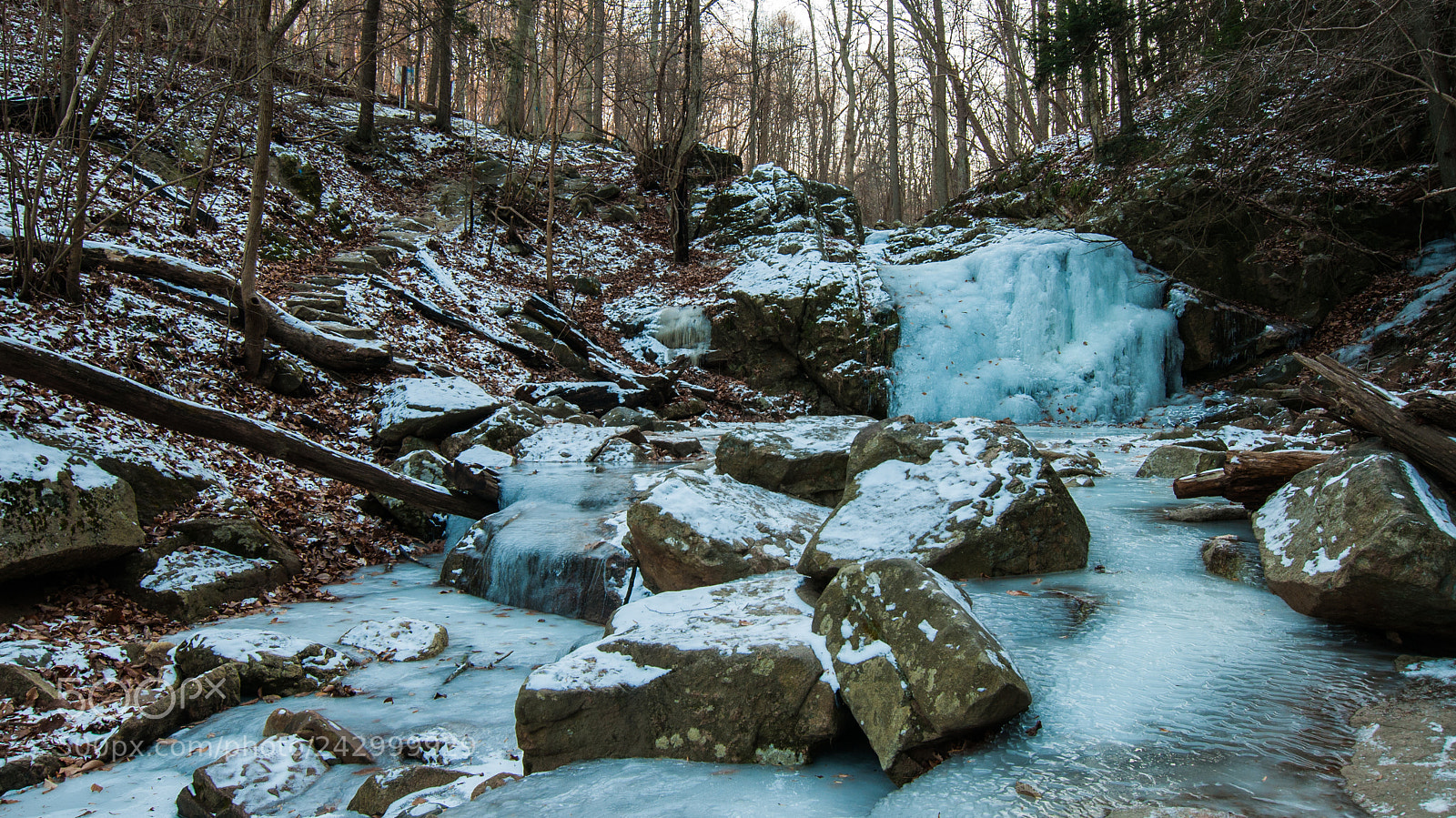 Nikon D300 sample photo. Frozen cascade falls photography
