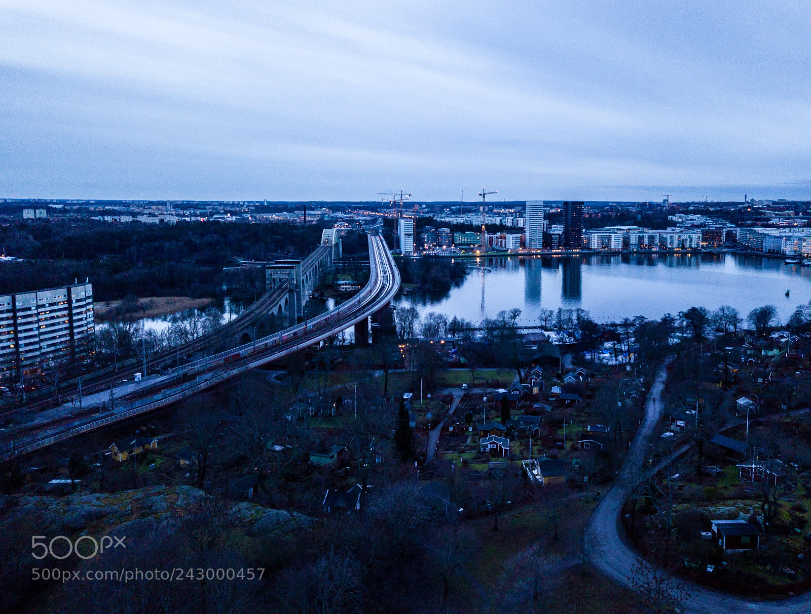DJI FC220 sample photo. Blue hour photography