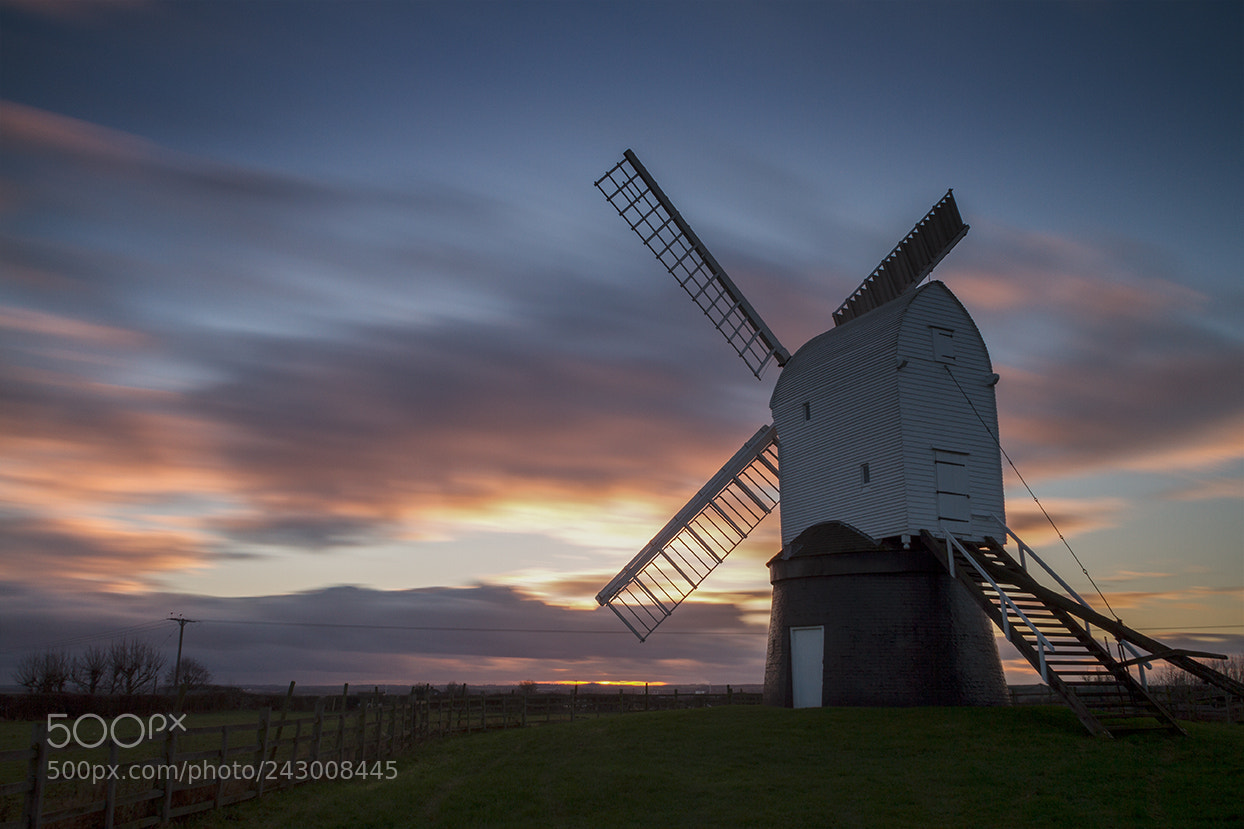 Canon EOS 7D sample photo. Wrawby postmill at sunset photography