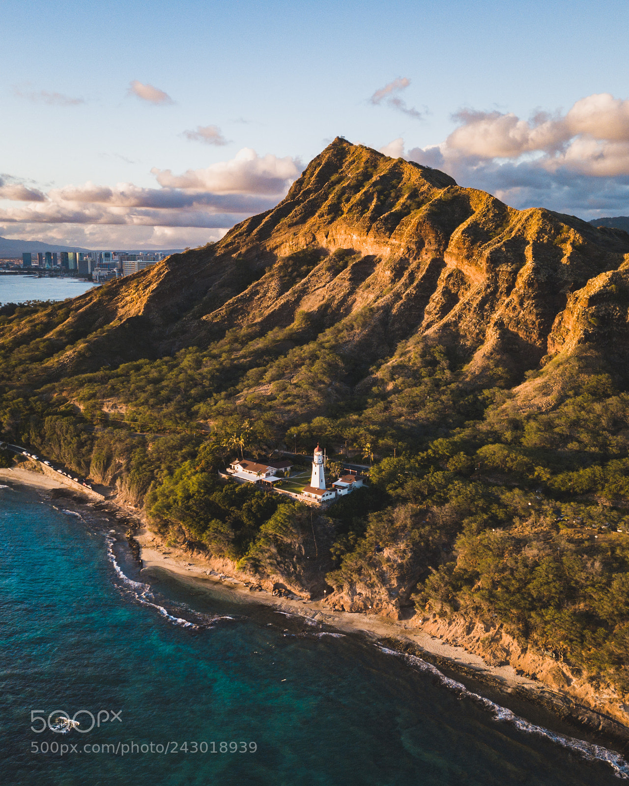 DJI FC220 sample photo. Lighthouse at sunset photography