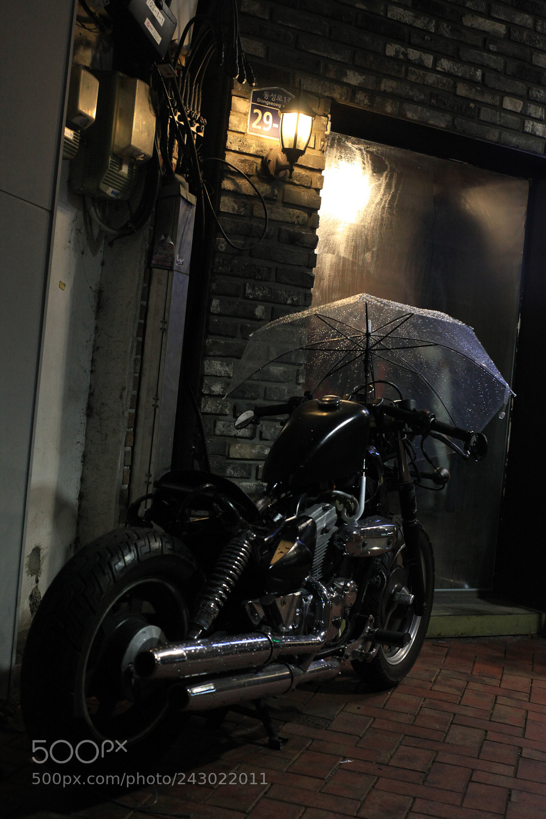 Canon EOS 5D Mark II sample photo. Umbrella motocycle photography