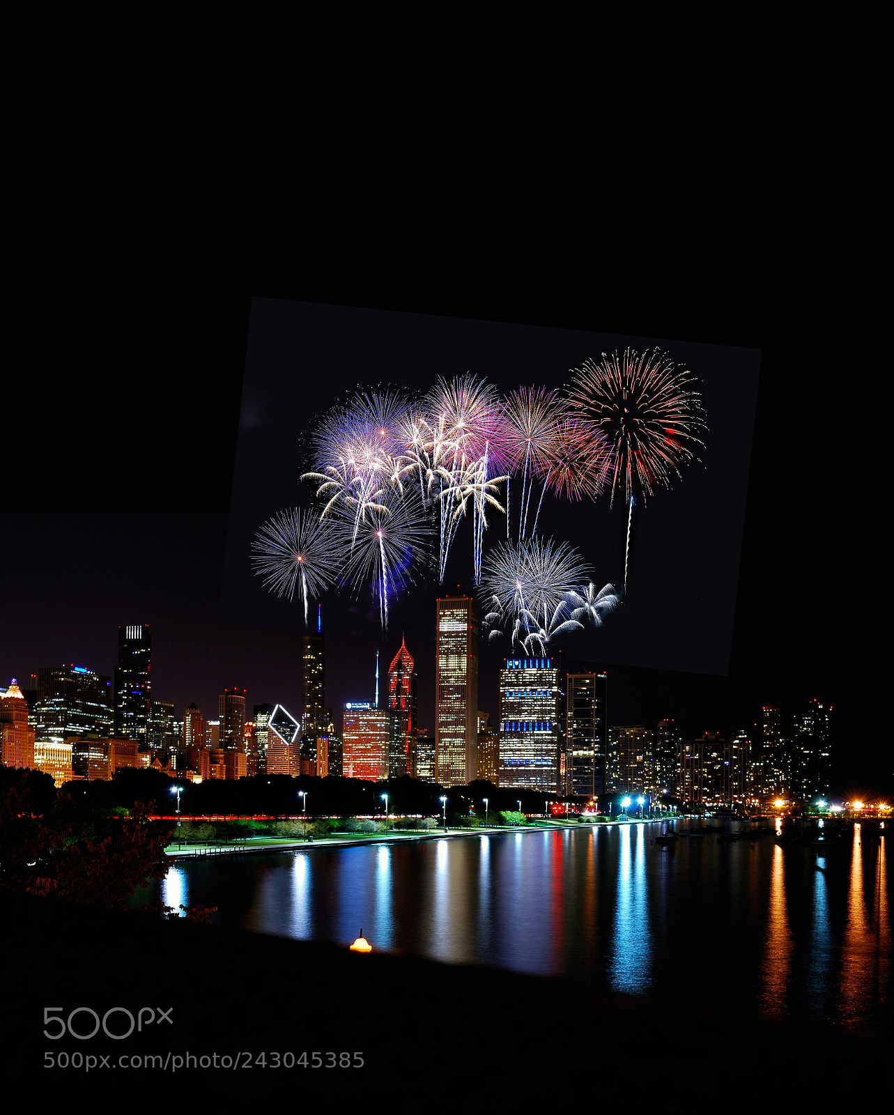 Nikon D60 sample photo. Chicago night skyline with photography