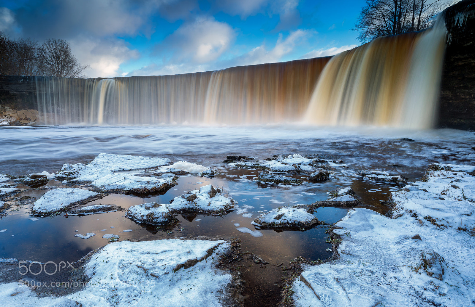 Sony a7R II sample photo. Winter waterfall. jagala, estonia. photography