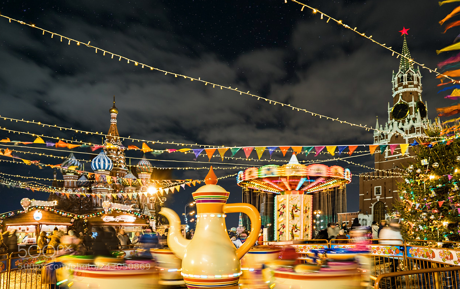Sony a6300 sample photo. Christmas fair on red photography