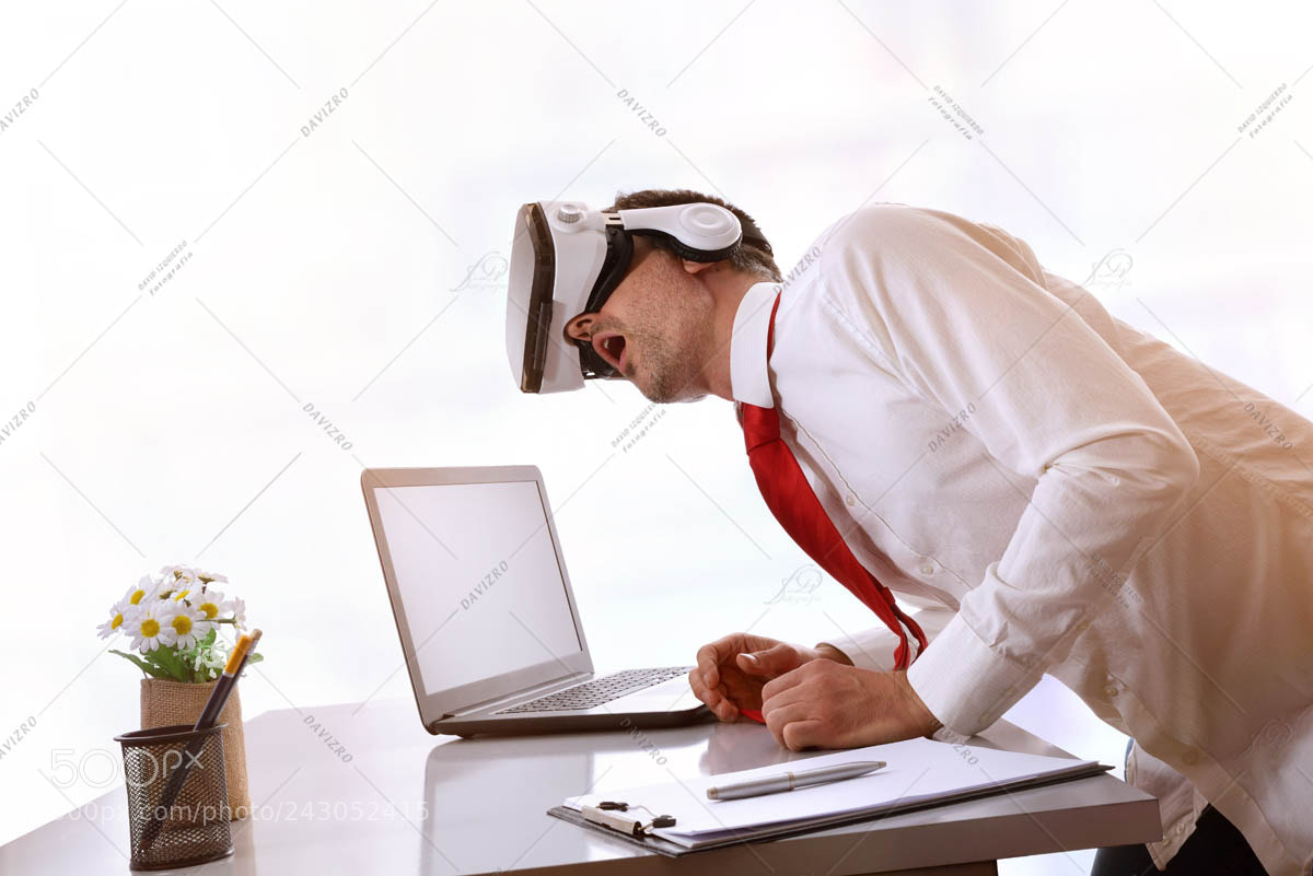 Nikon D810 sample photo. Businessman using virtual reality photography