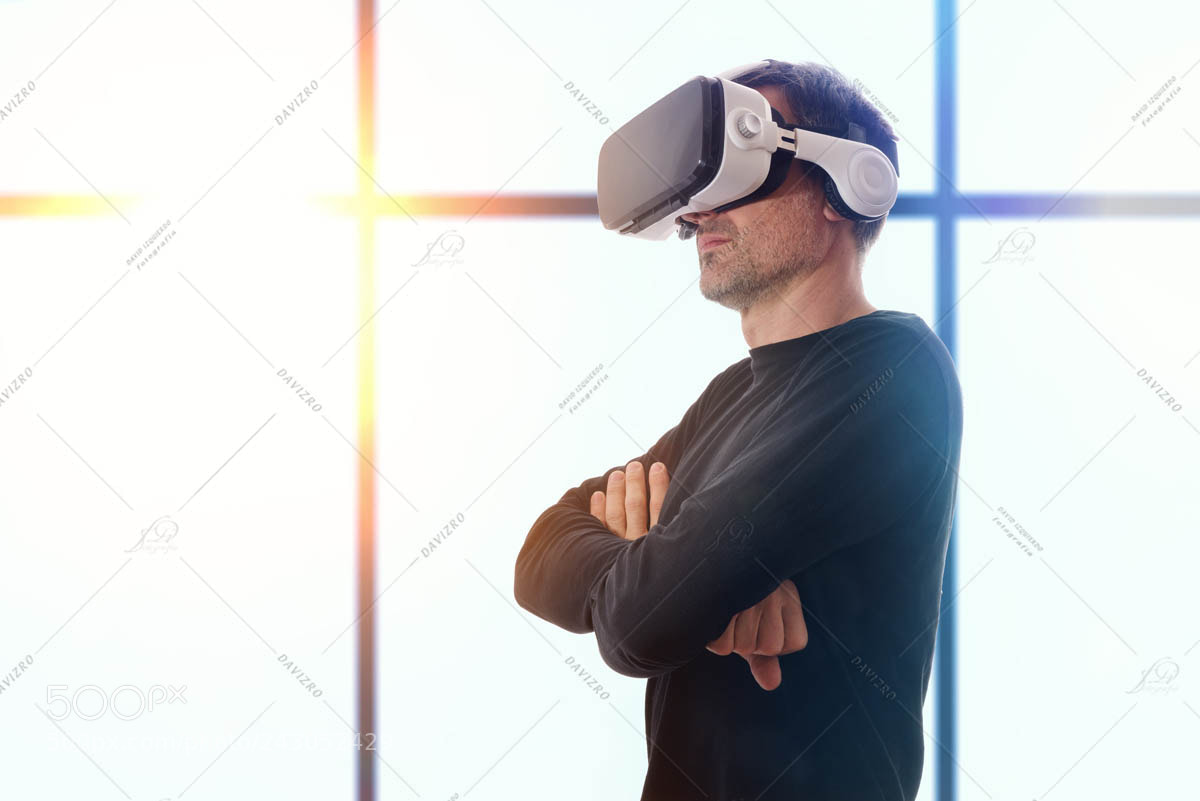 Nikon D810 sample photo. Man with vr glasses photography