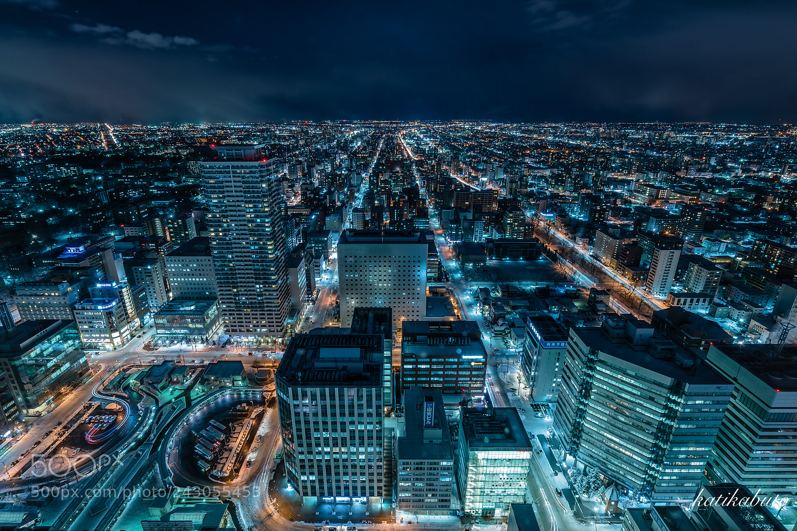 Sony a9 sample photo. Snow night city photography