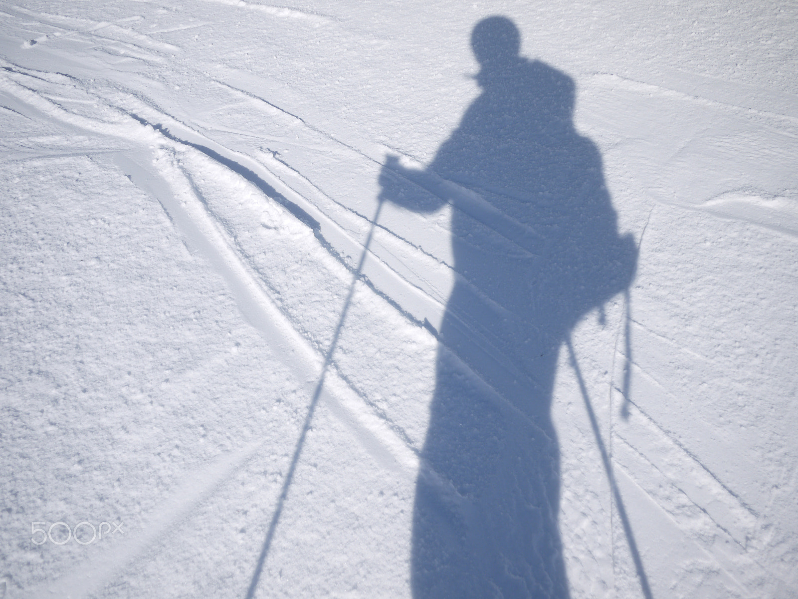 Panasonic Lumix DMC-GF2 sample photo. Shadow someone skiing photography