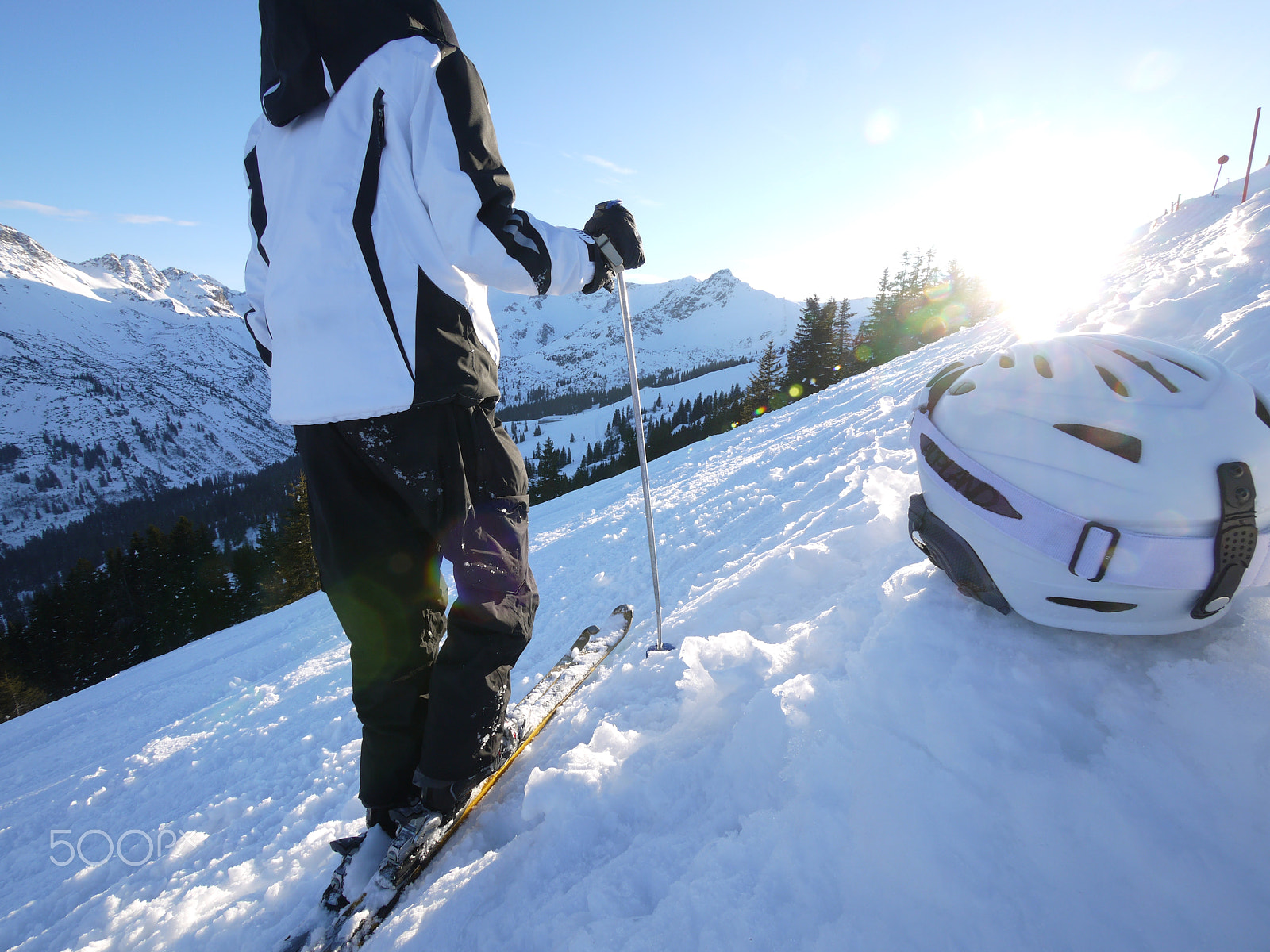 Panasonic Lumix DMC-GF2 sample photo. Tachometer measuring speed someone skiing photography