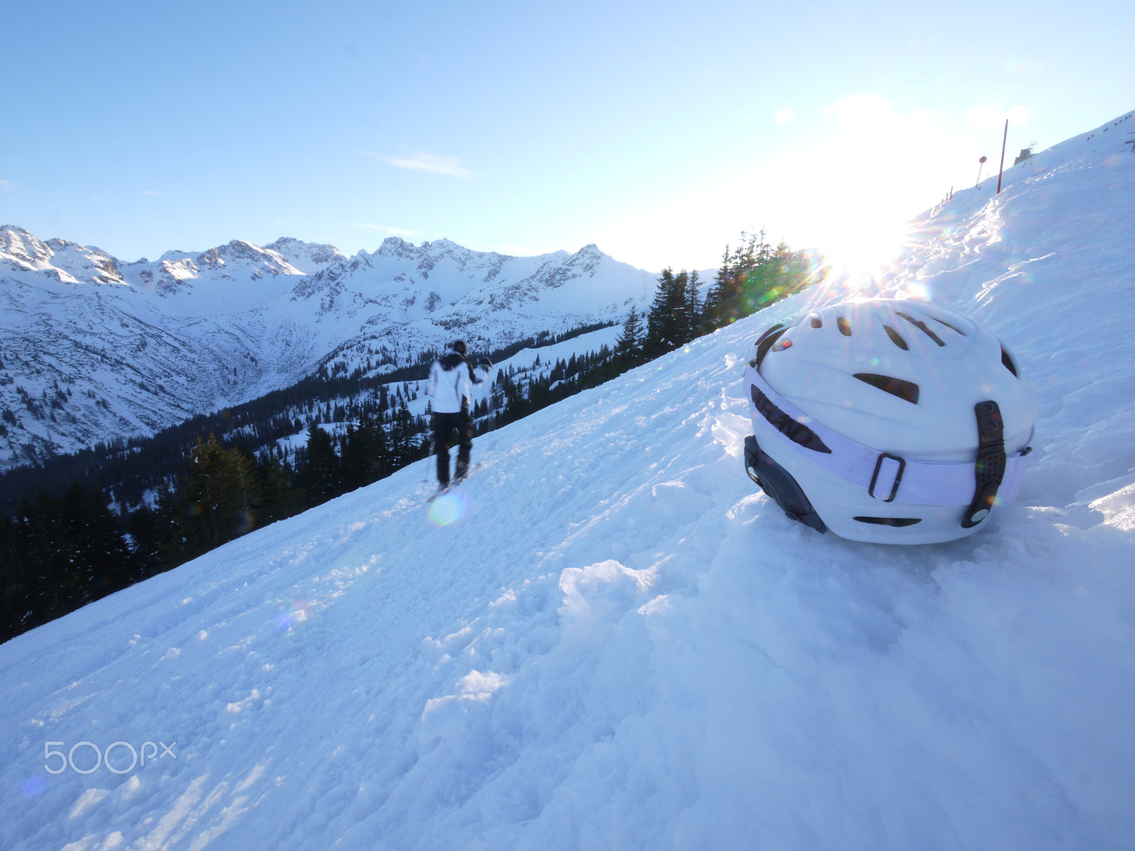 Panasonic Lumix DMC-GF2 sample photo. Tachometer measuring speed someone skiing photography