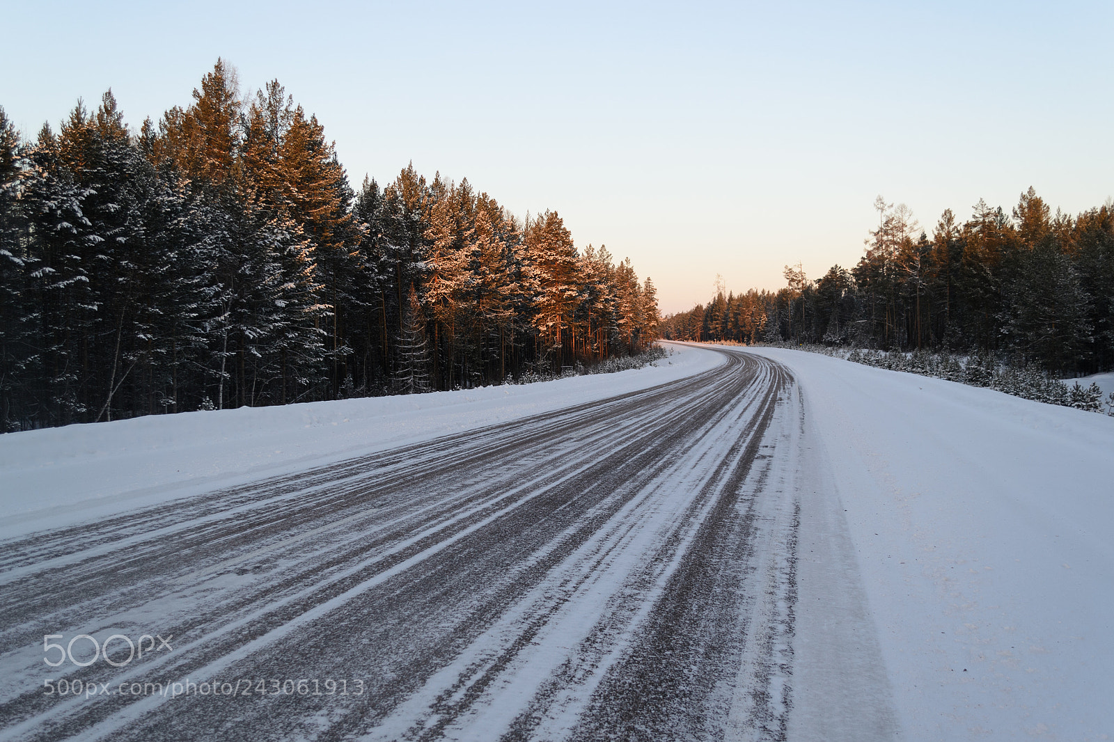Nikon D3100 sample photo. Winter road photography