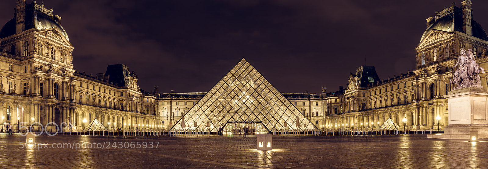 Sony a7 II sample photo. Louvre at night photography