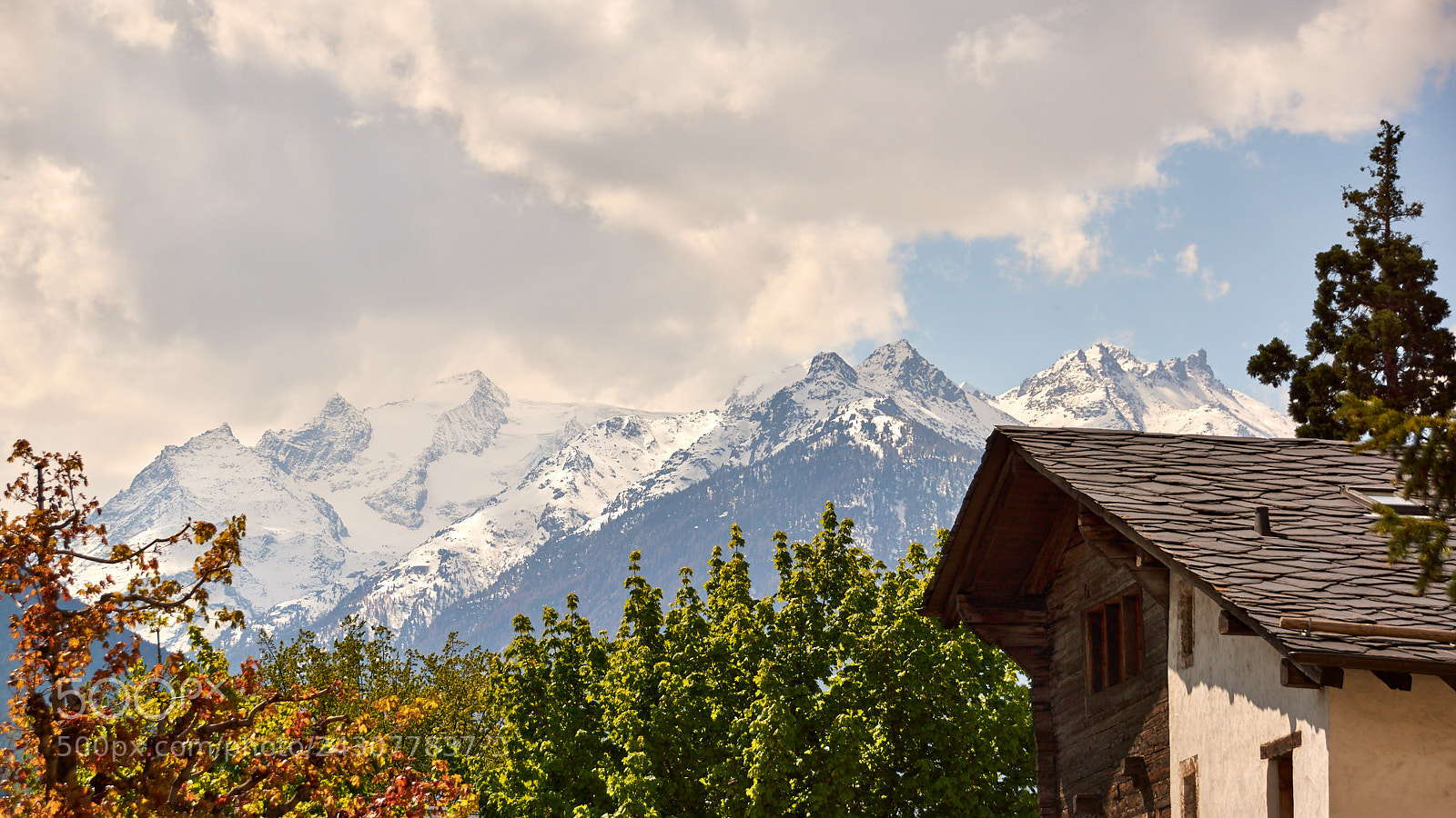 Sony SLT-A65 (SLT-A65V) sample photo. Snowy mountains arround visp photography