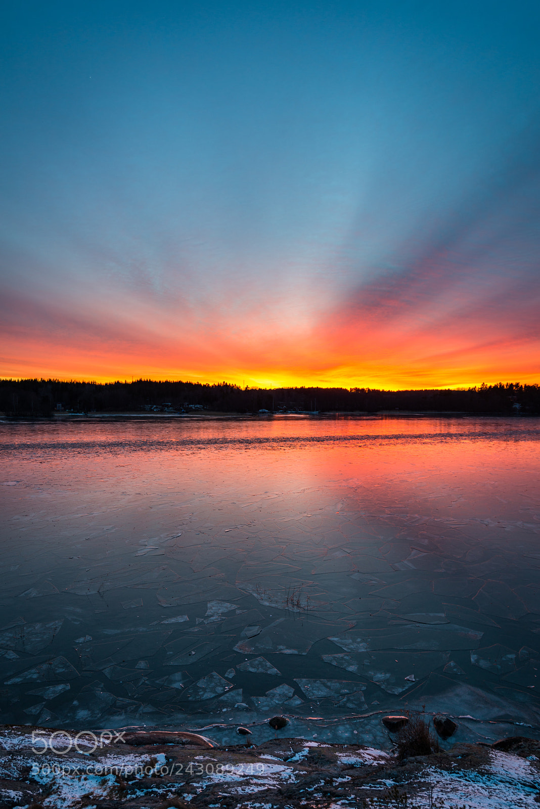 Nikon D800E sample photo. Burning winter sunset photography