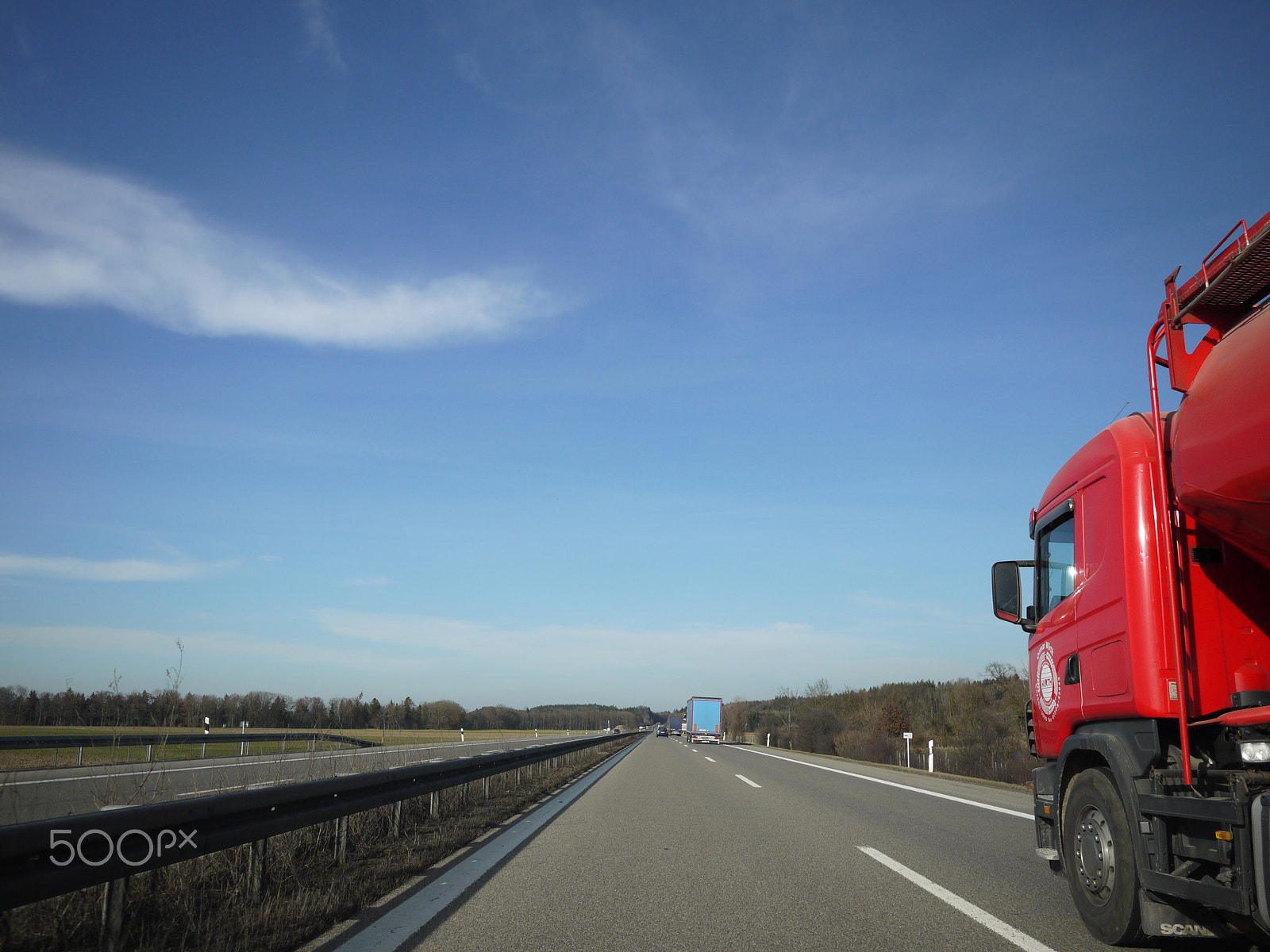 Panasonic Lumix DMC-GF2 sample photo. Truck on the highway photography