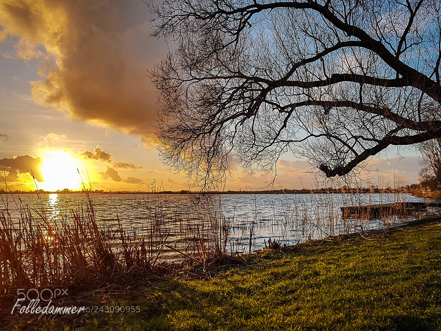 Samsung Galaxy S8 sample photo. Sunset over waterland photography