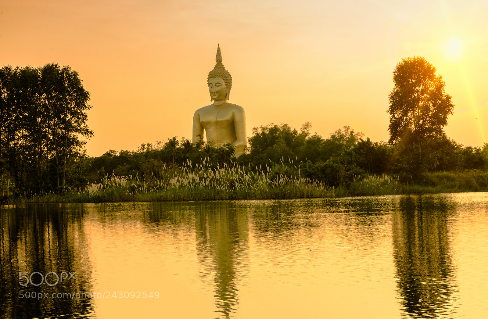 Sony a7 II sample photo. Big golden buddha statue photography