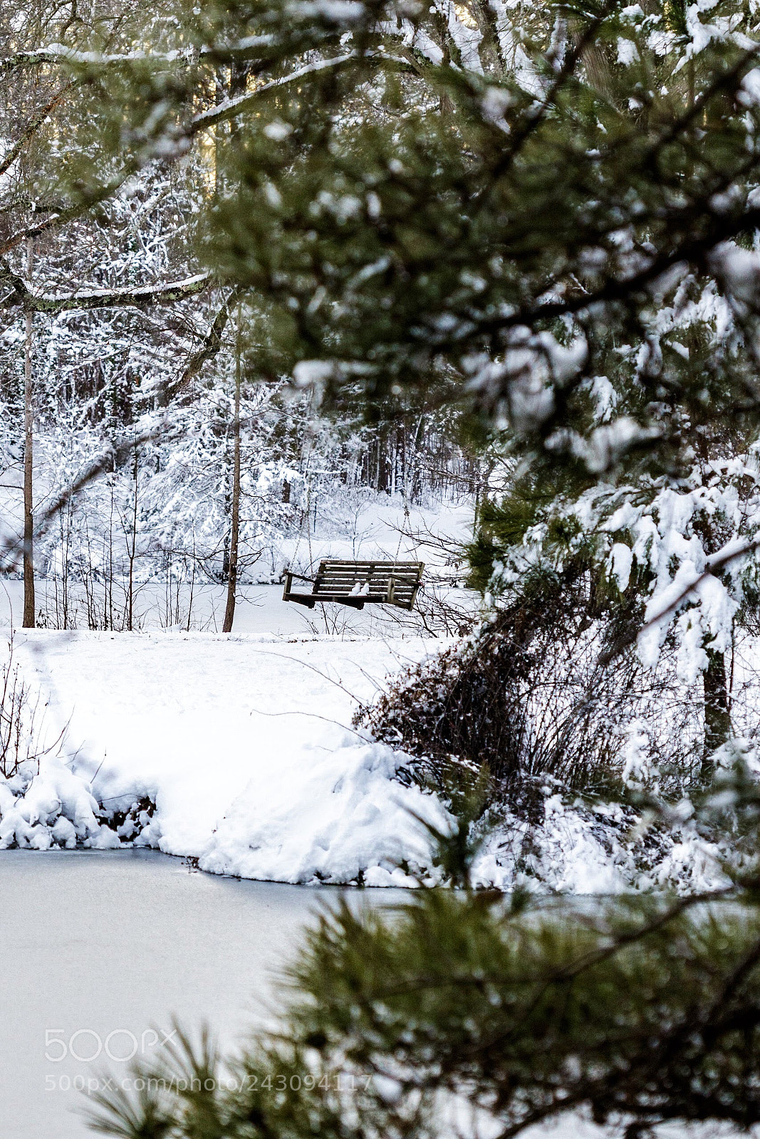 Canon EOS 7D Mark II sample photo. Snow day bench in photography