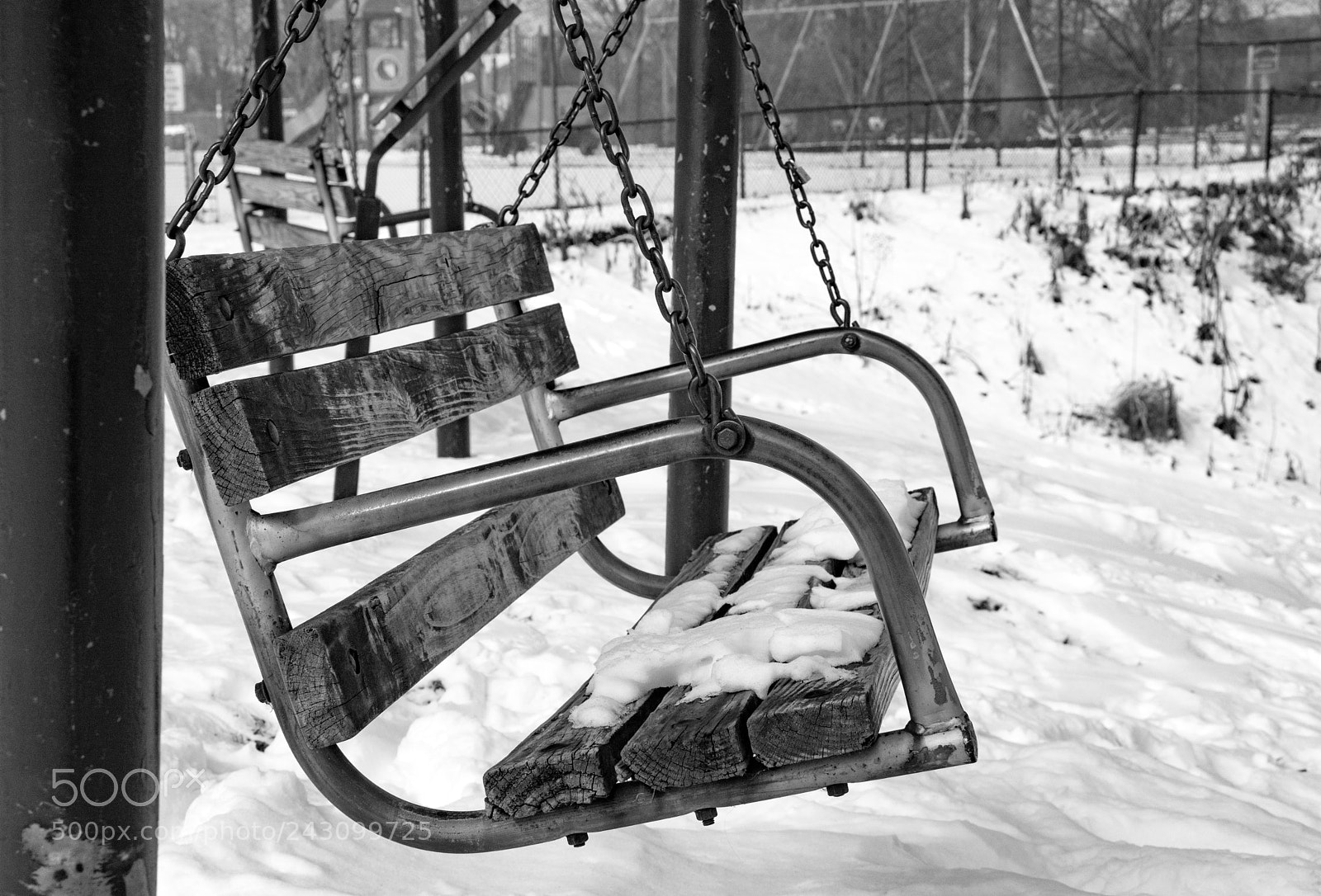 Nikon D7100 sample photo. Snow covered swing photography