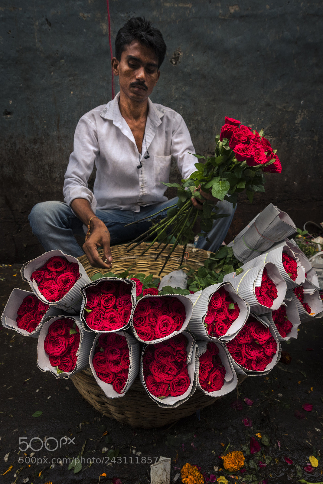 Nikon D810 sample photo. Dadar flower market, mumbai photography