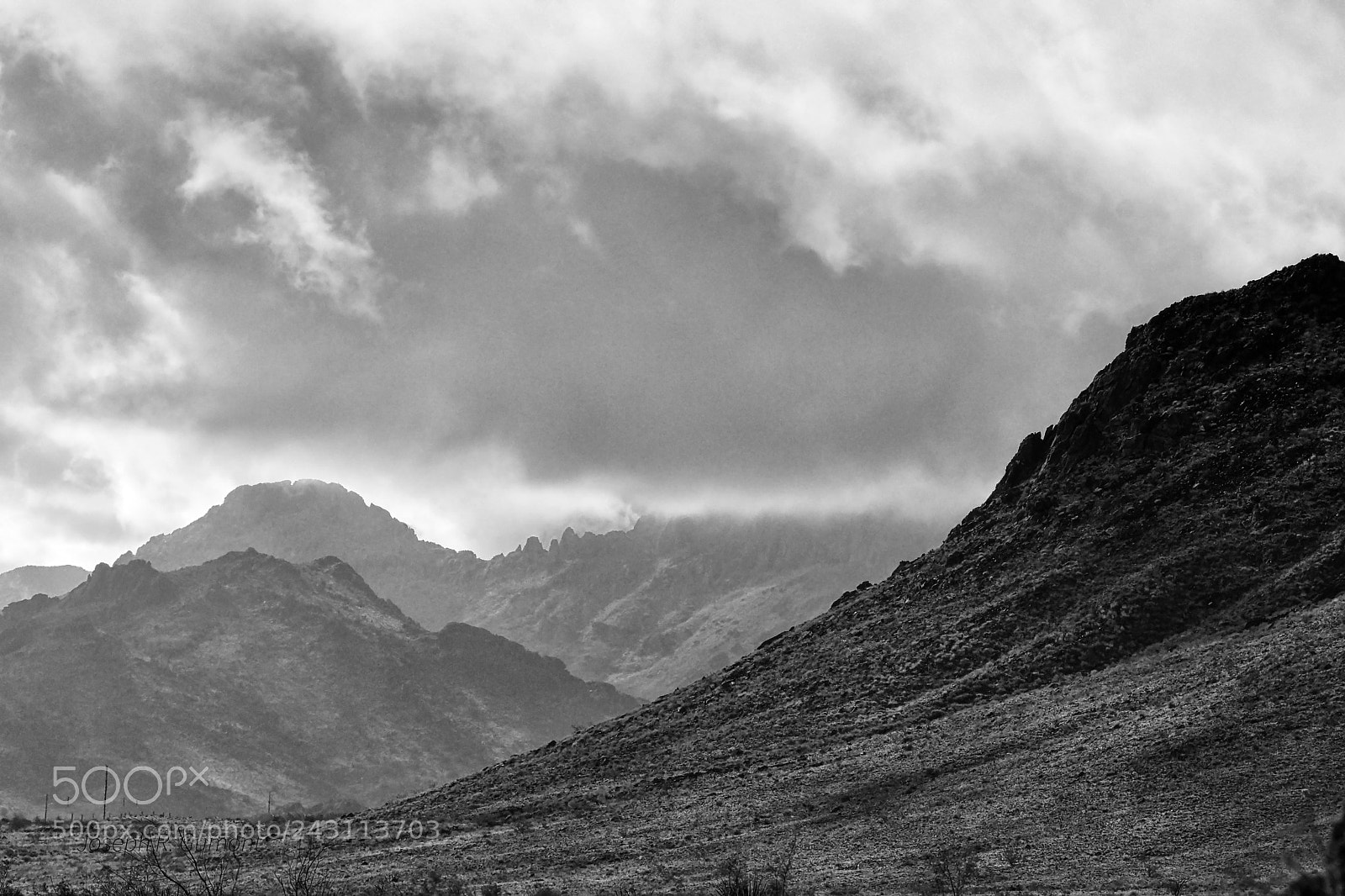 Sony SLT-A65 (SLT-A65V) sample photo. Mountains in b&w photography