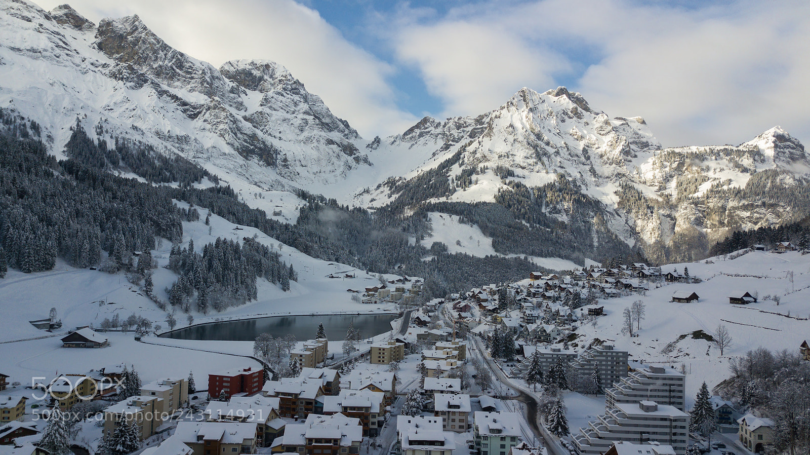 DJI FC220 sample photo. Titlis mountain photography