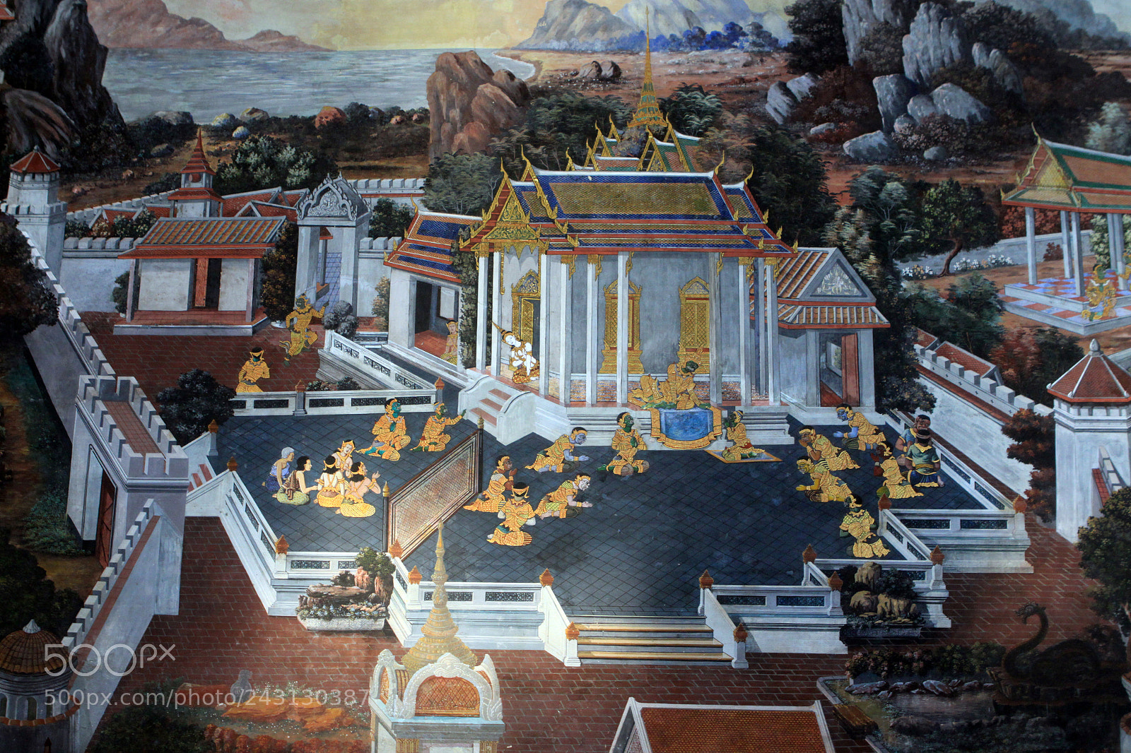 Canon EOS 50D sample photo. Ramakian murals, wat phra photography