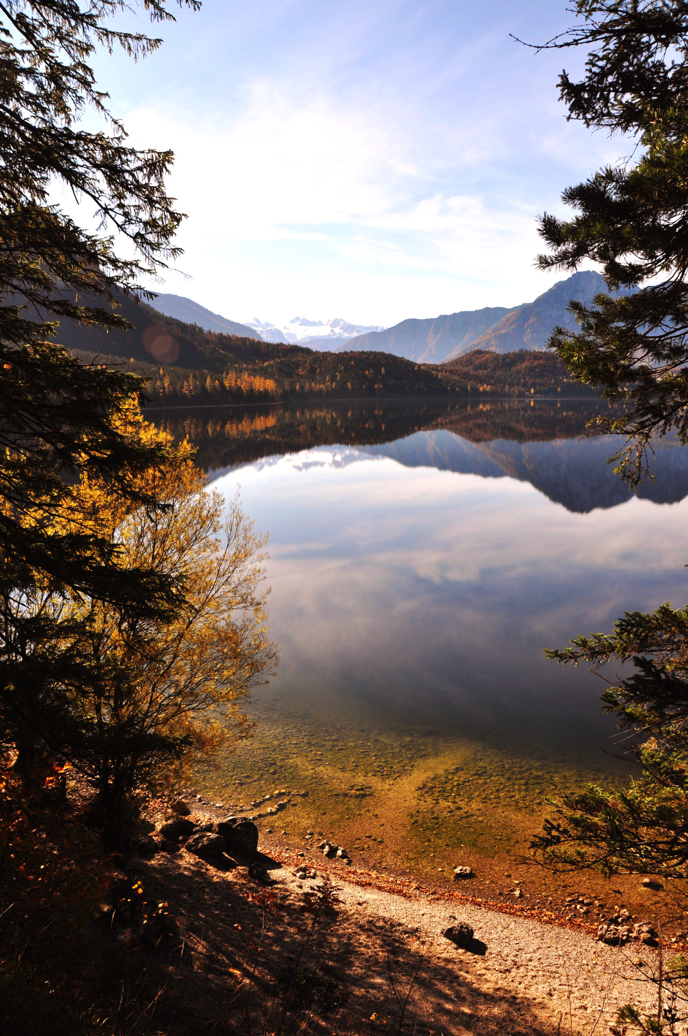 Landscape with reflection of Altaussee, Austria