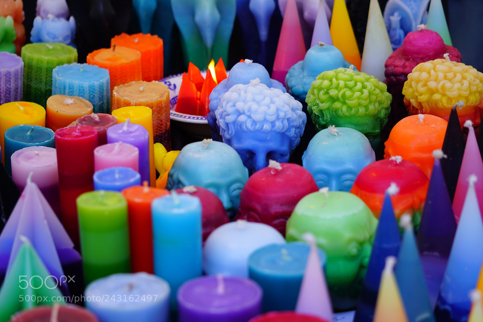 Sony a5100 sample photo. Rainbow candles photography