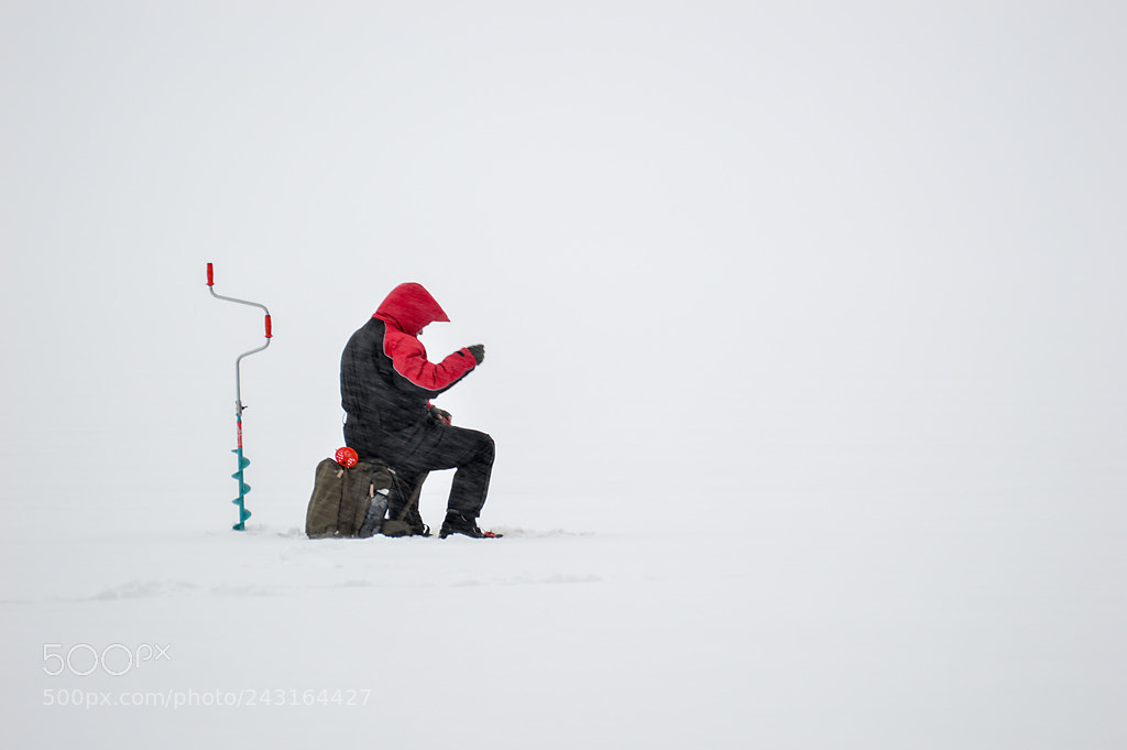 Nikon D3200 sample photo. Ice-fishing - finland photography