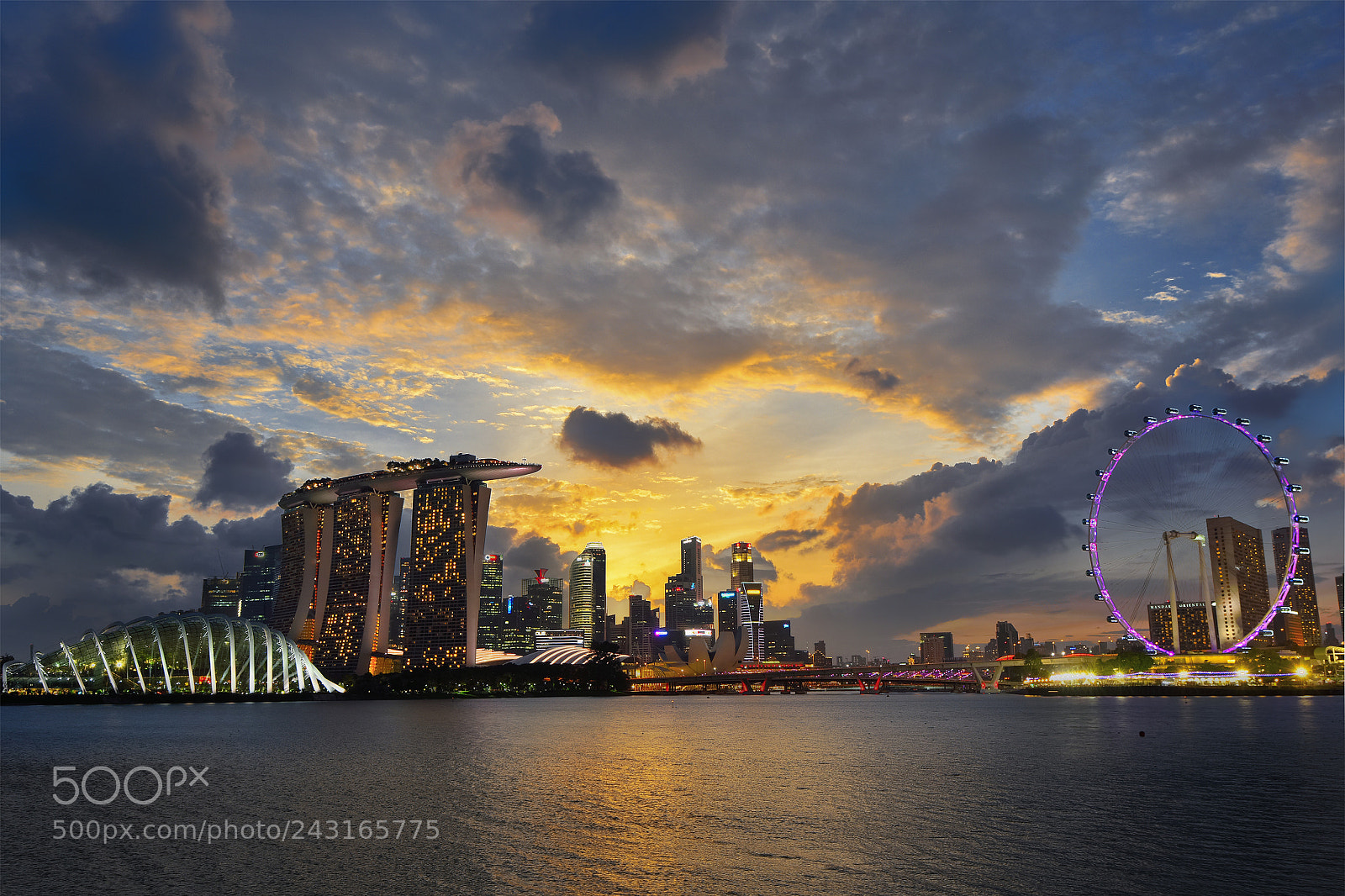 Nikon D810 sample photo. Singapore skyline beautiful sunset photography