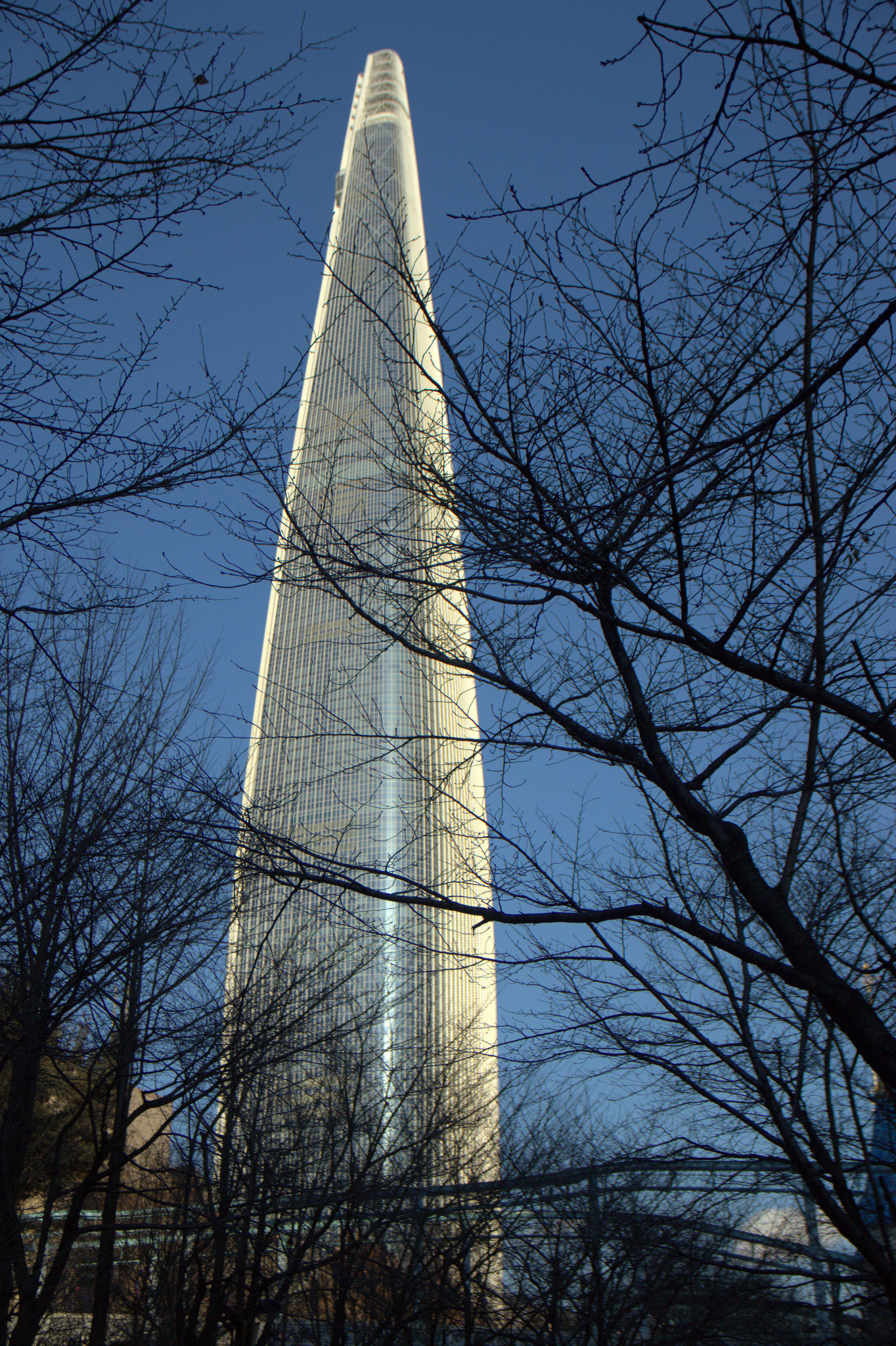 Canon EOS 600D (Rebel EOS T3i / EOS Kiss X5) + Sigma 17-70mm F2.8-4 DC Macro OS HSM sample photo. Lotte tower in winter (555 meters) photography