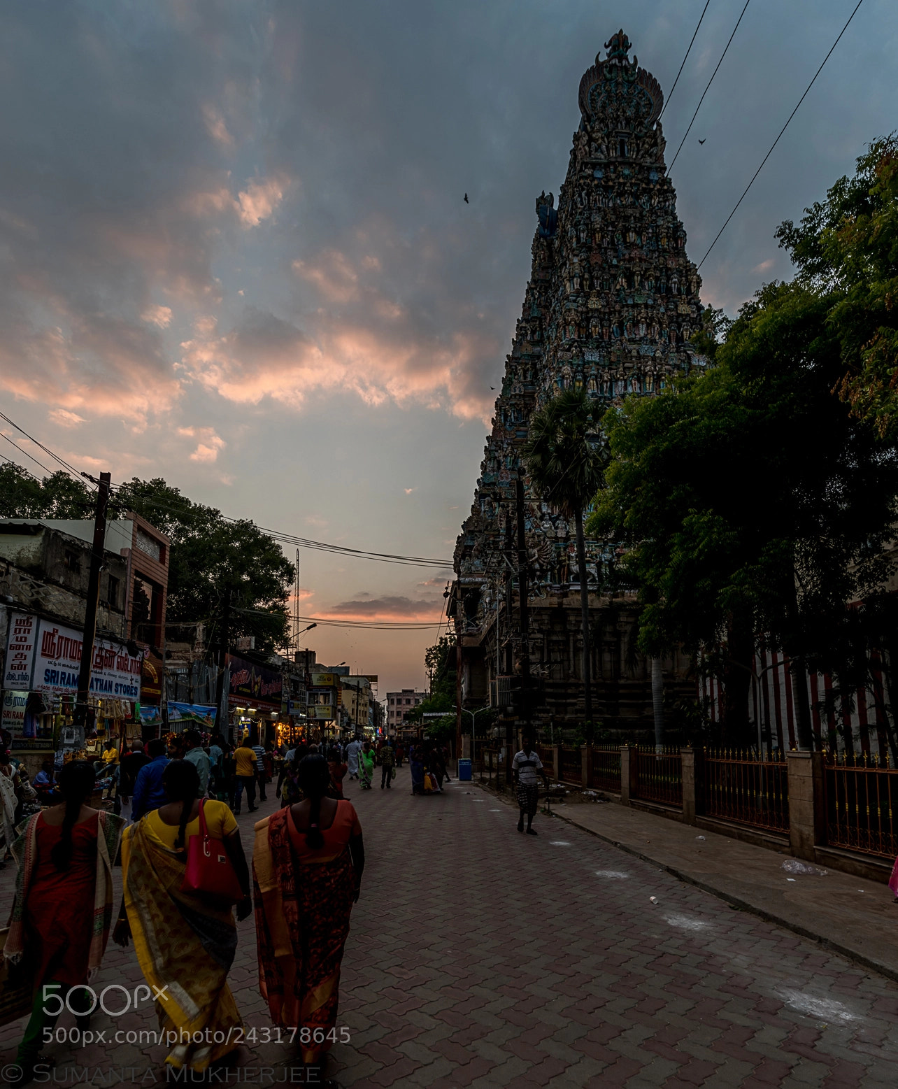 Nikon D810 sample photo. Meenakshi temple@sun set photography