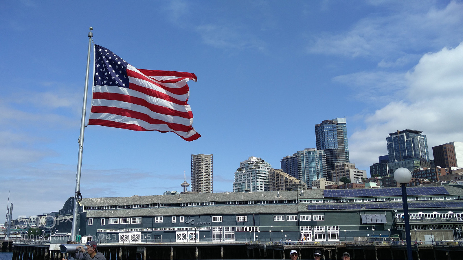 OnePlus 2 sample photo. Us flag in seattle photography