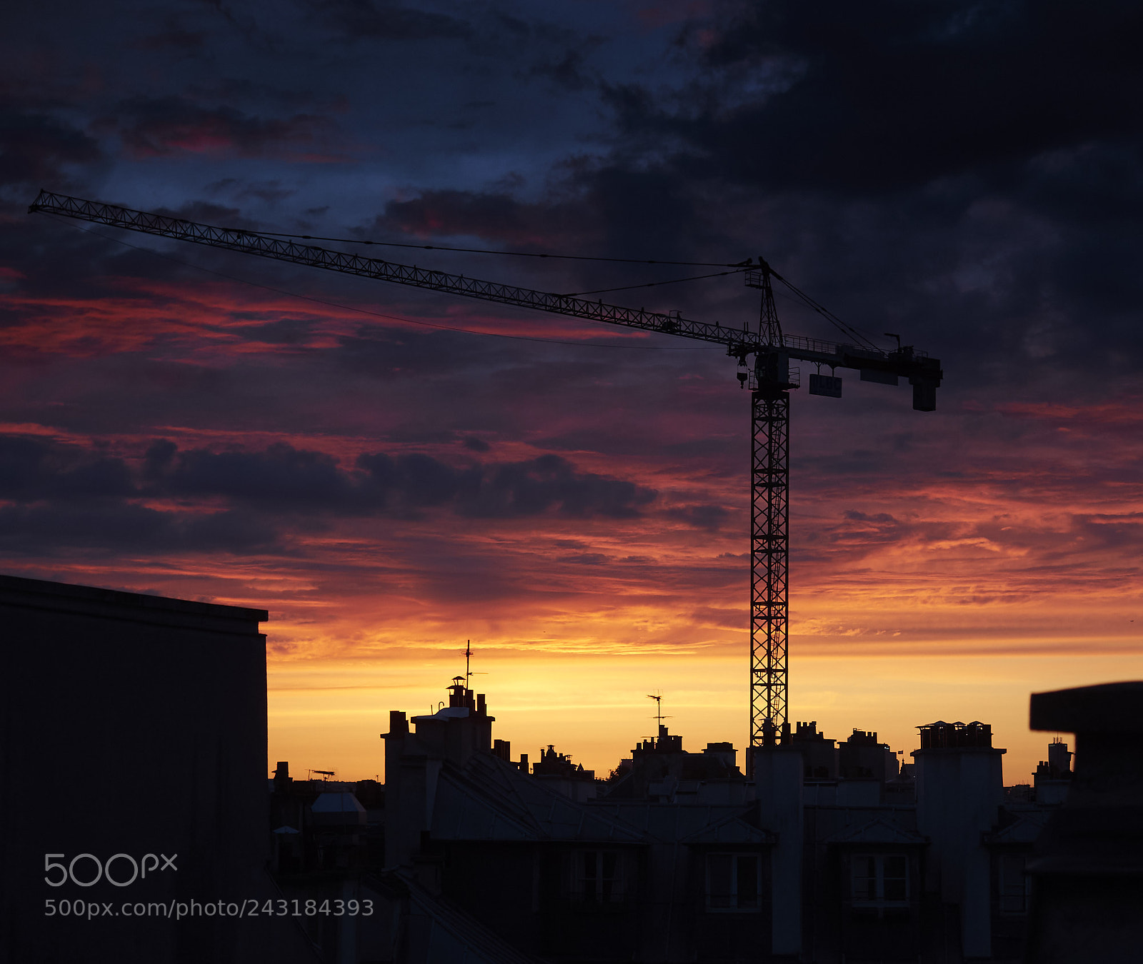 Olympus PEN-F sample photo. Paris rooftops at dusk photography