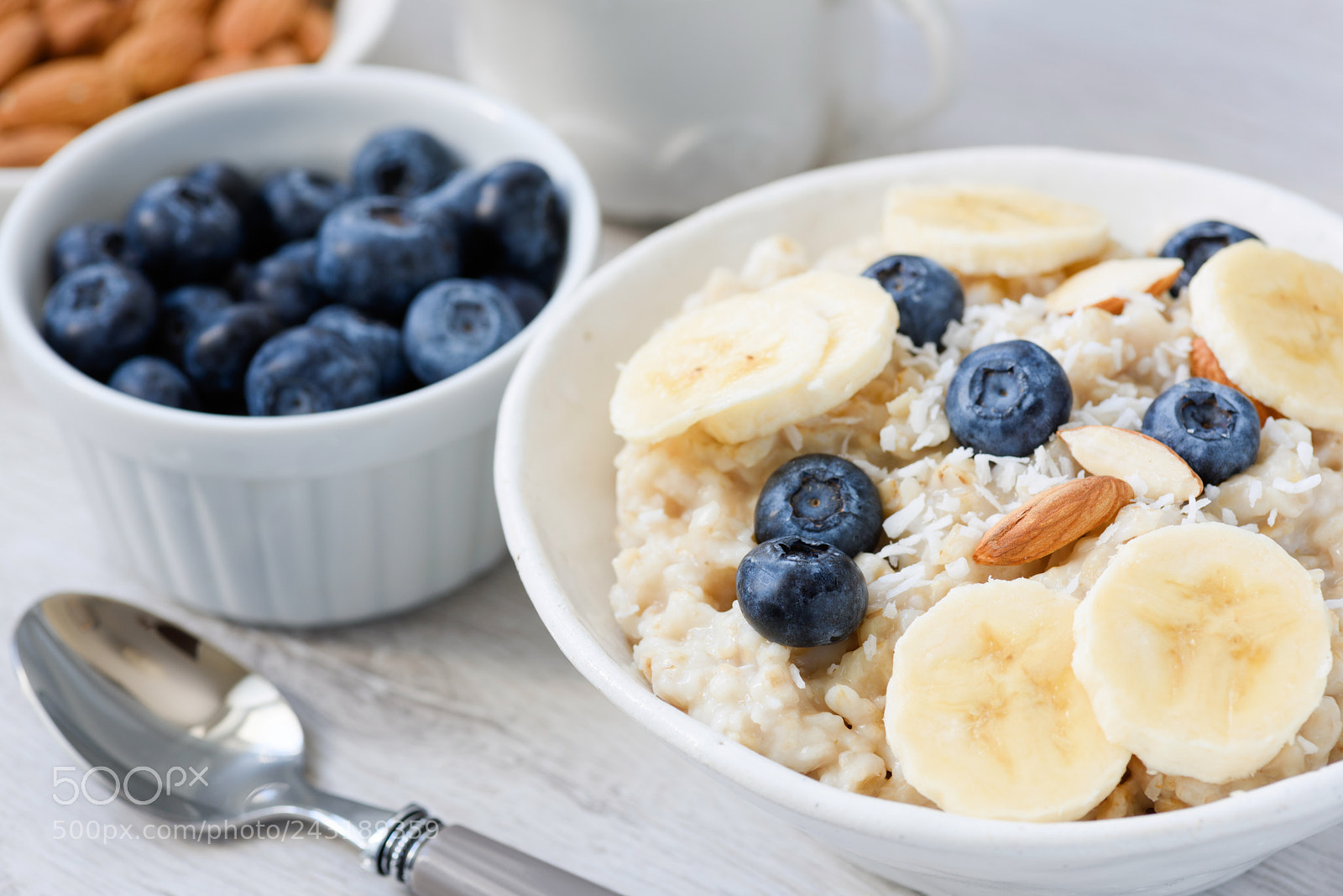 Nikon D810 sample photo. Porridge with banana, blueberry photography